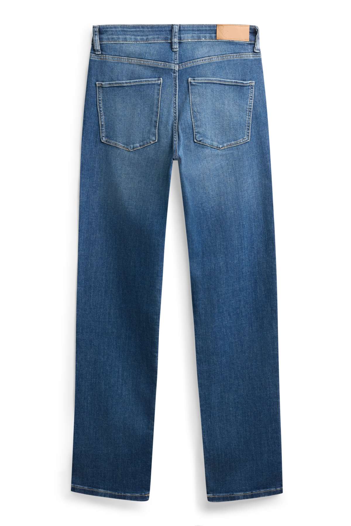 Straight jeans - mid-rise waist - LYCRA® - blue denim
