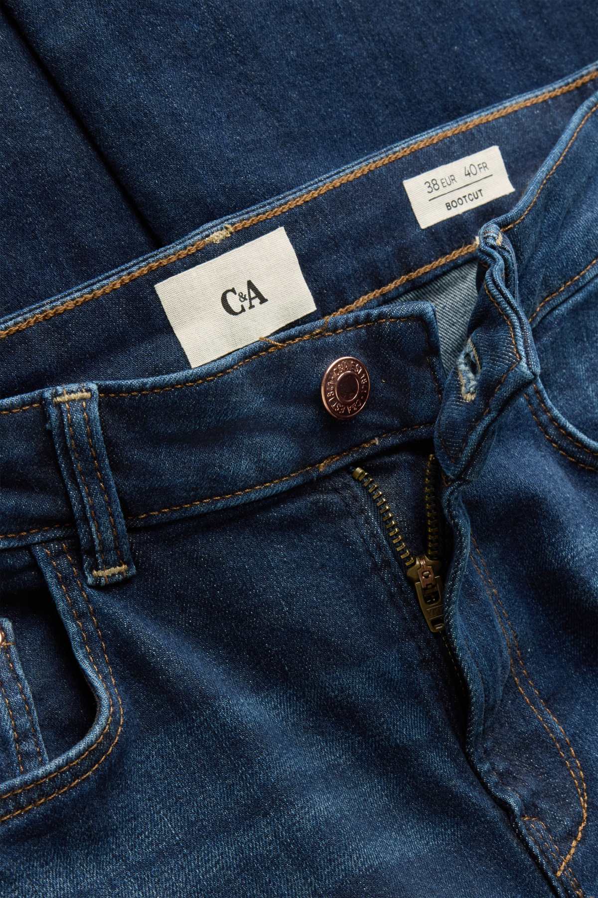 Bootcut jeans - mid-rise waist - blue denim