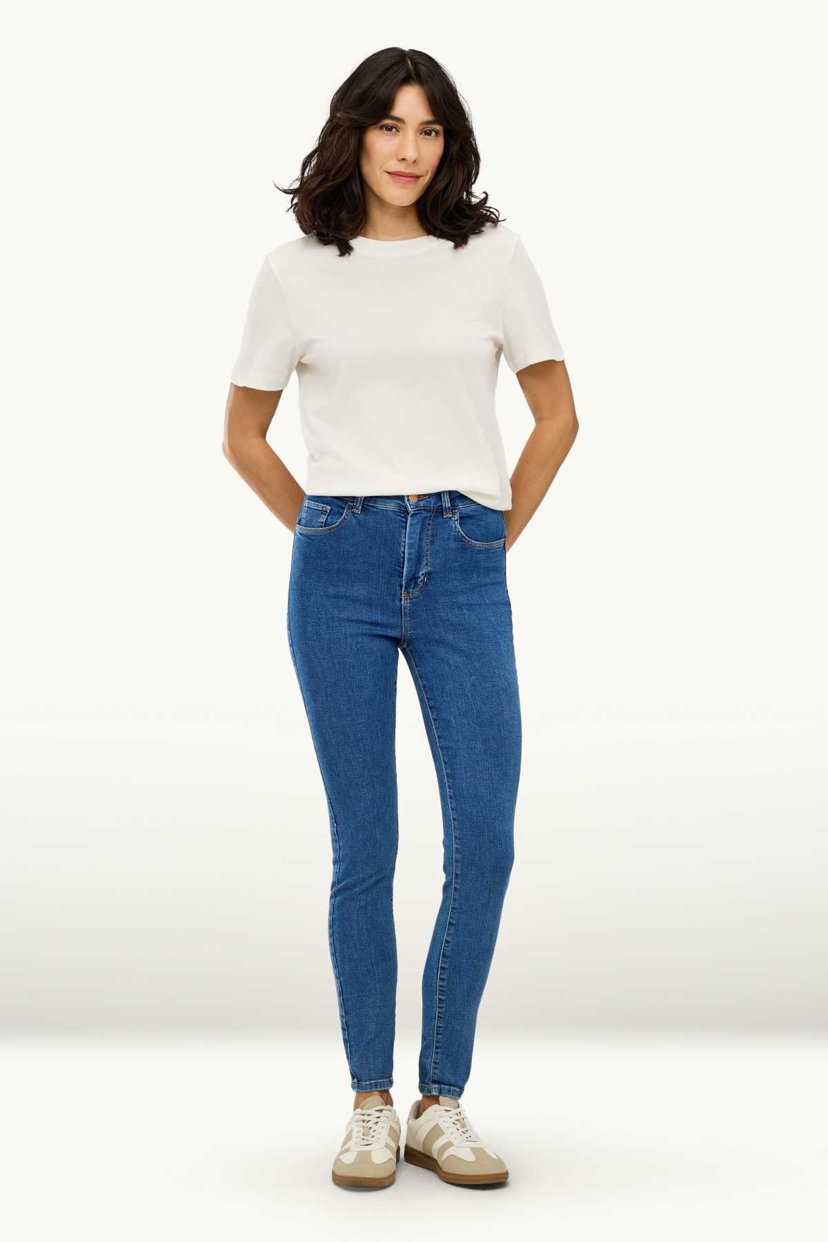 Skinny jeans - high waist - blue denim