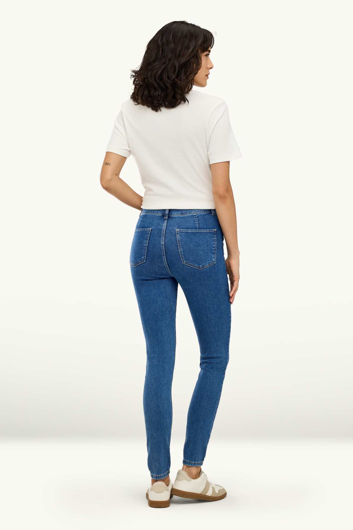 Skinny jeans - high waist - blue denim
