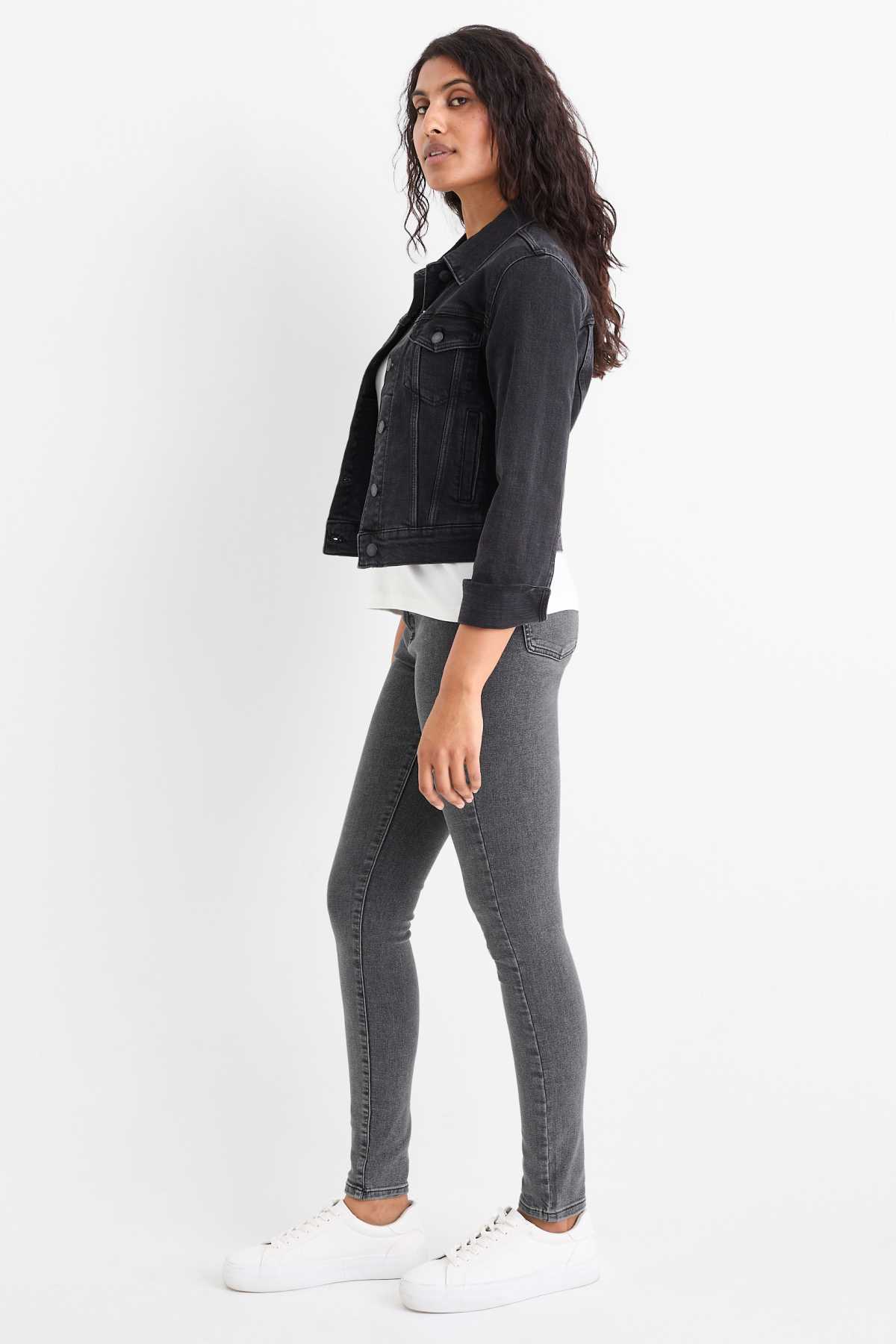 Jegging jeans - high waist - denim-gray