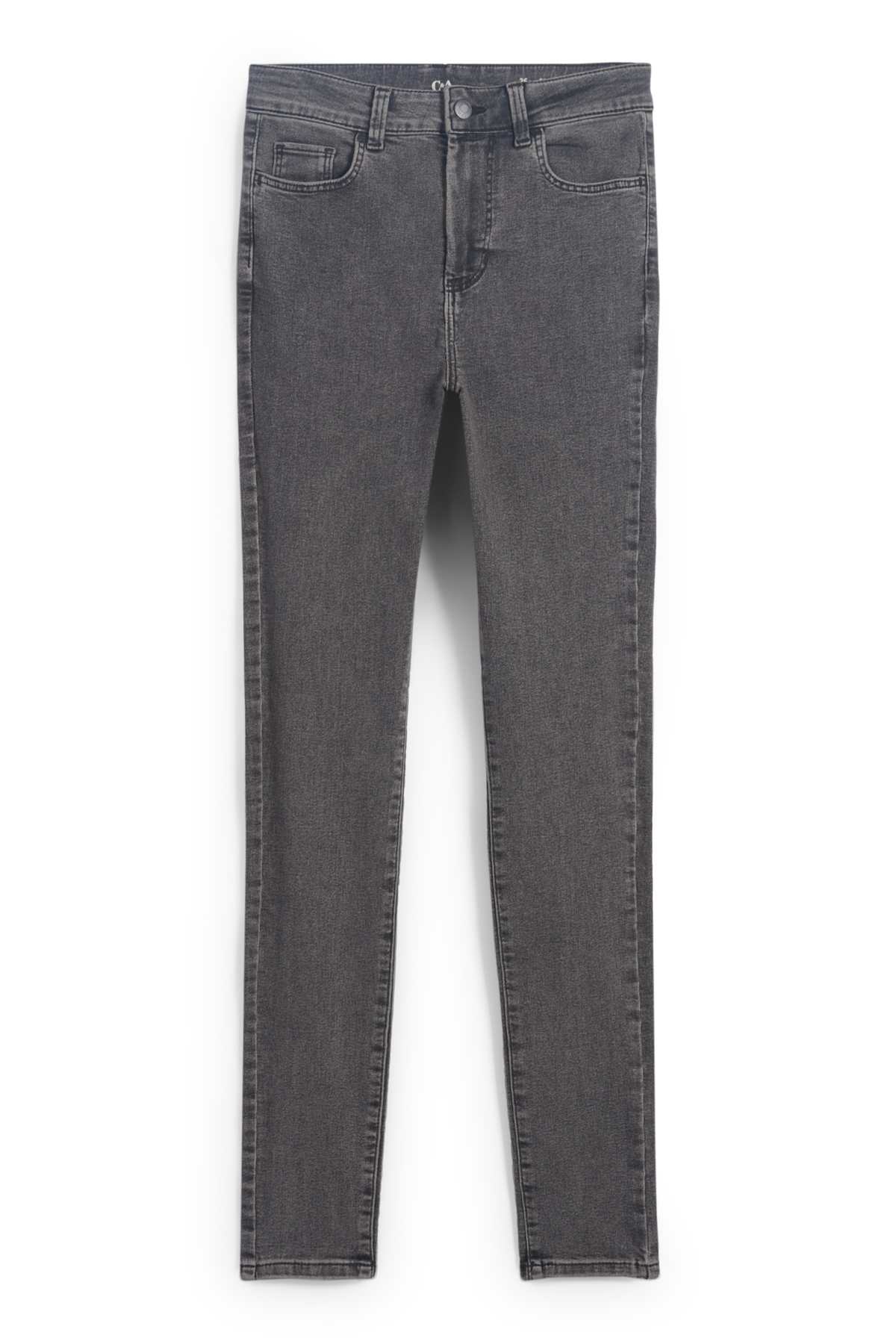 Jegging jeans - high waist - denim-gray