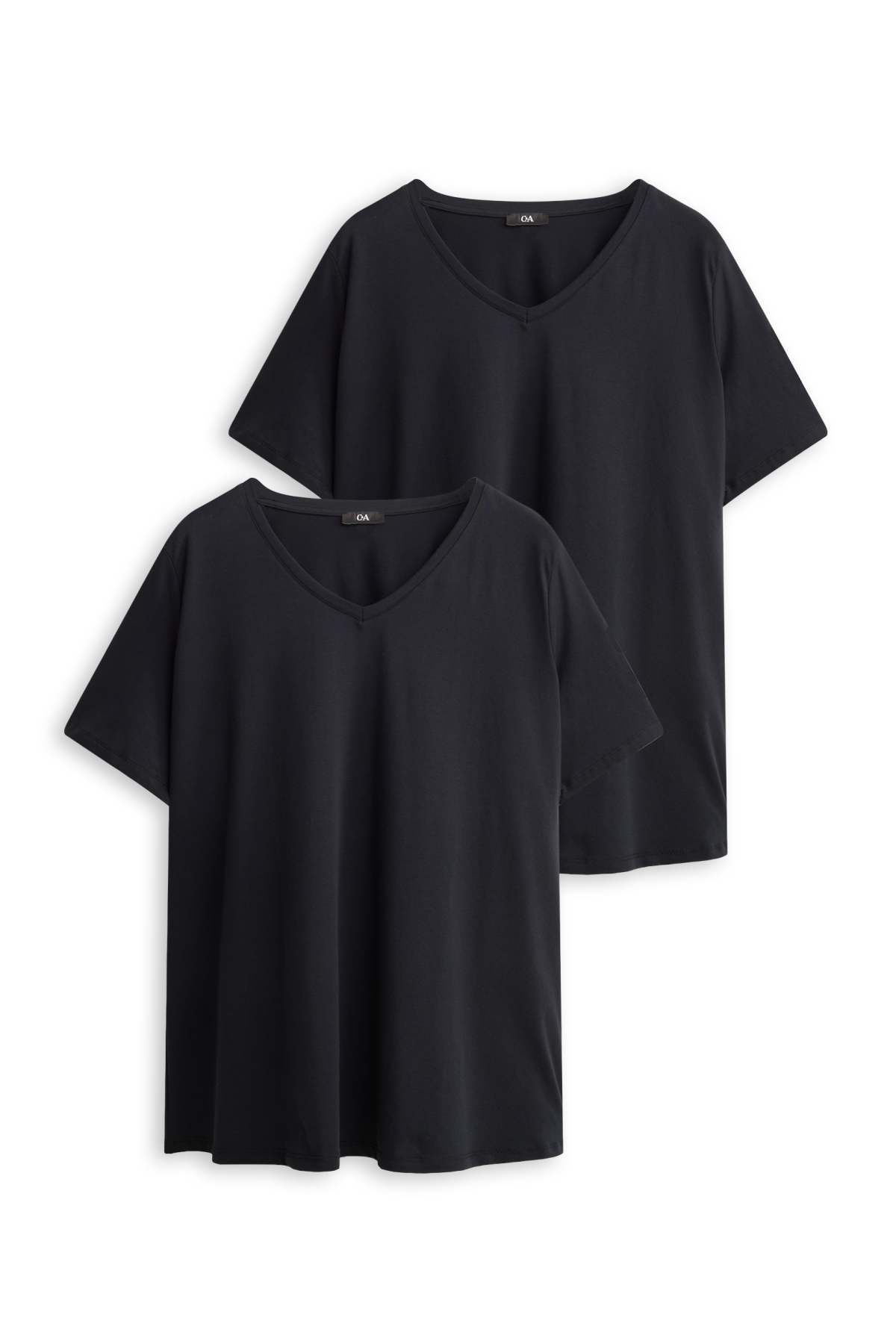 Multipack of 2 - V-neck T-shirt - LYCRA® - black