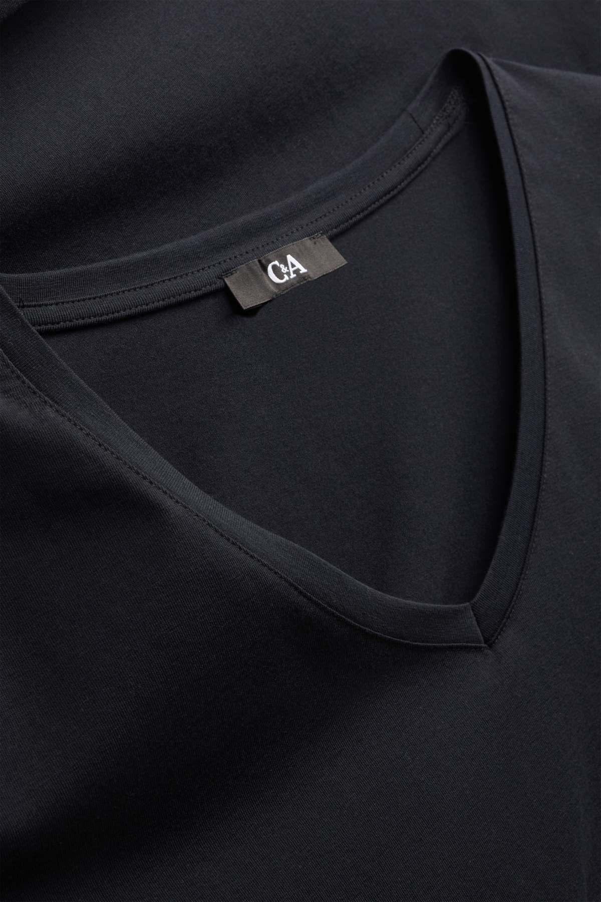 Multipack of 2 - V-neck T-shirt - LYCRA® - black