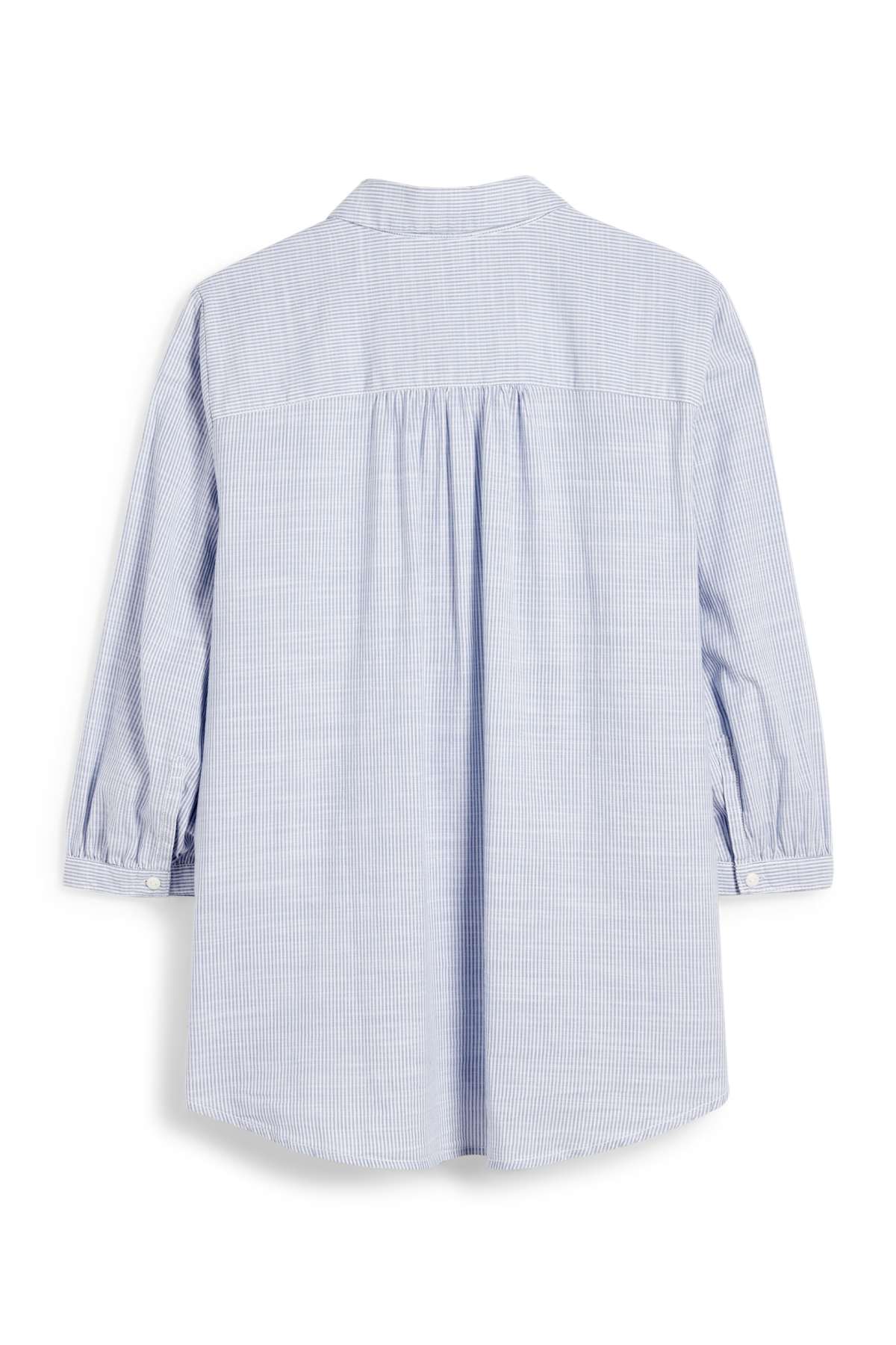 Blouse - striped - white / light blue
