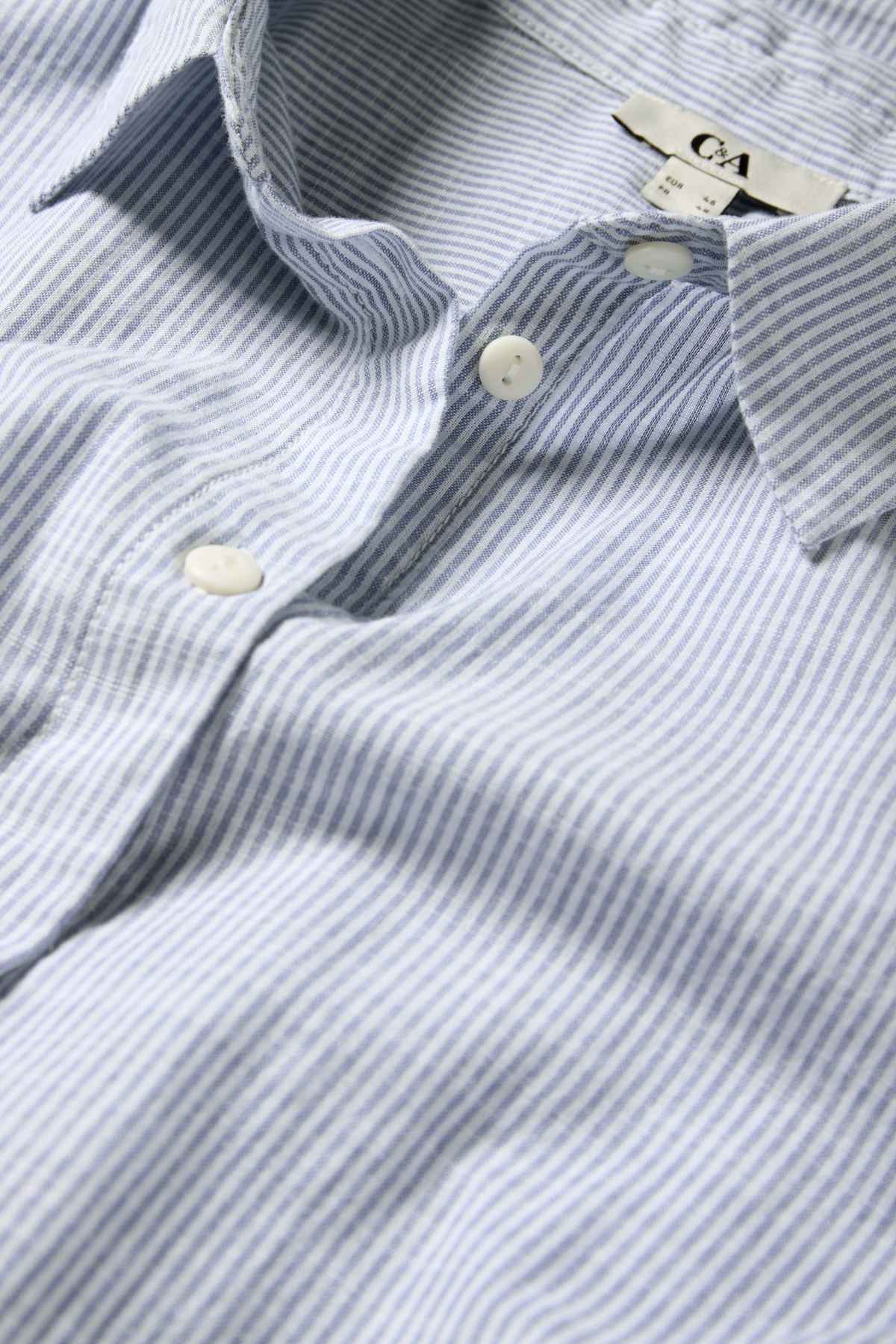 Blouse - striped - white / light blue