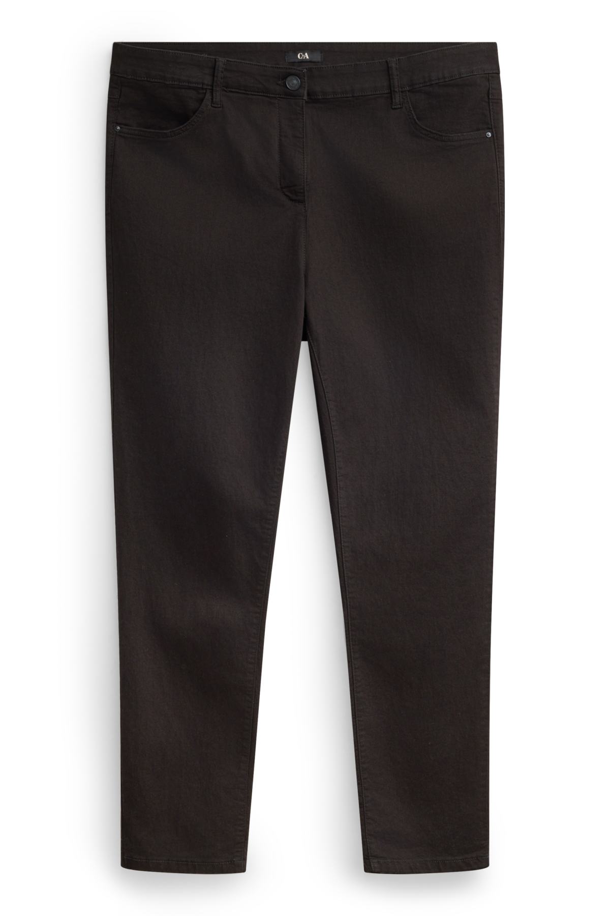 Slim jeans - mid-rise waist - black