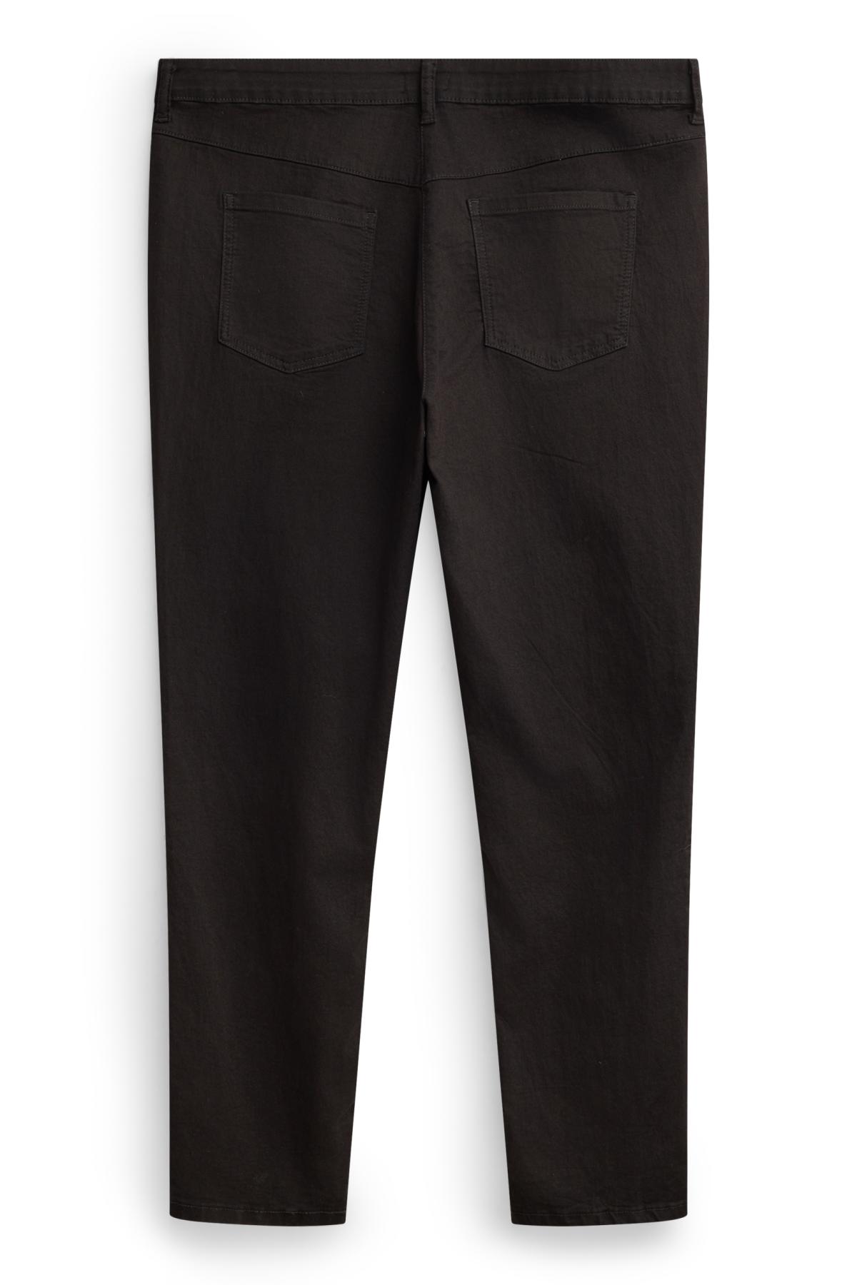 Slim jeans - mid-rise waist - black