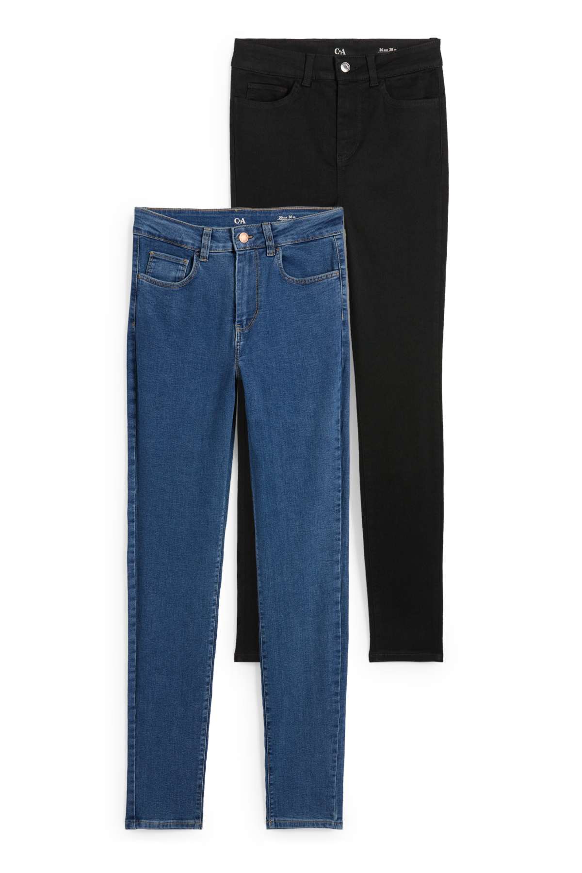 Multipack of 2 - jegging jeans - high waist - blue / black