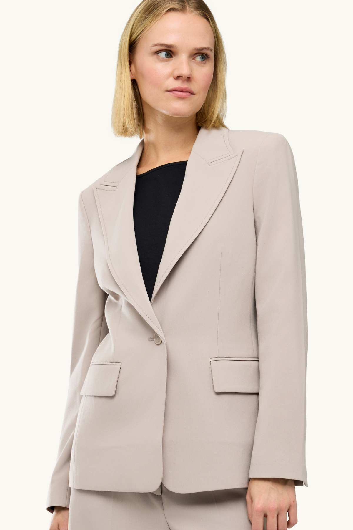 Business blazer - fitted - sand-coloured