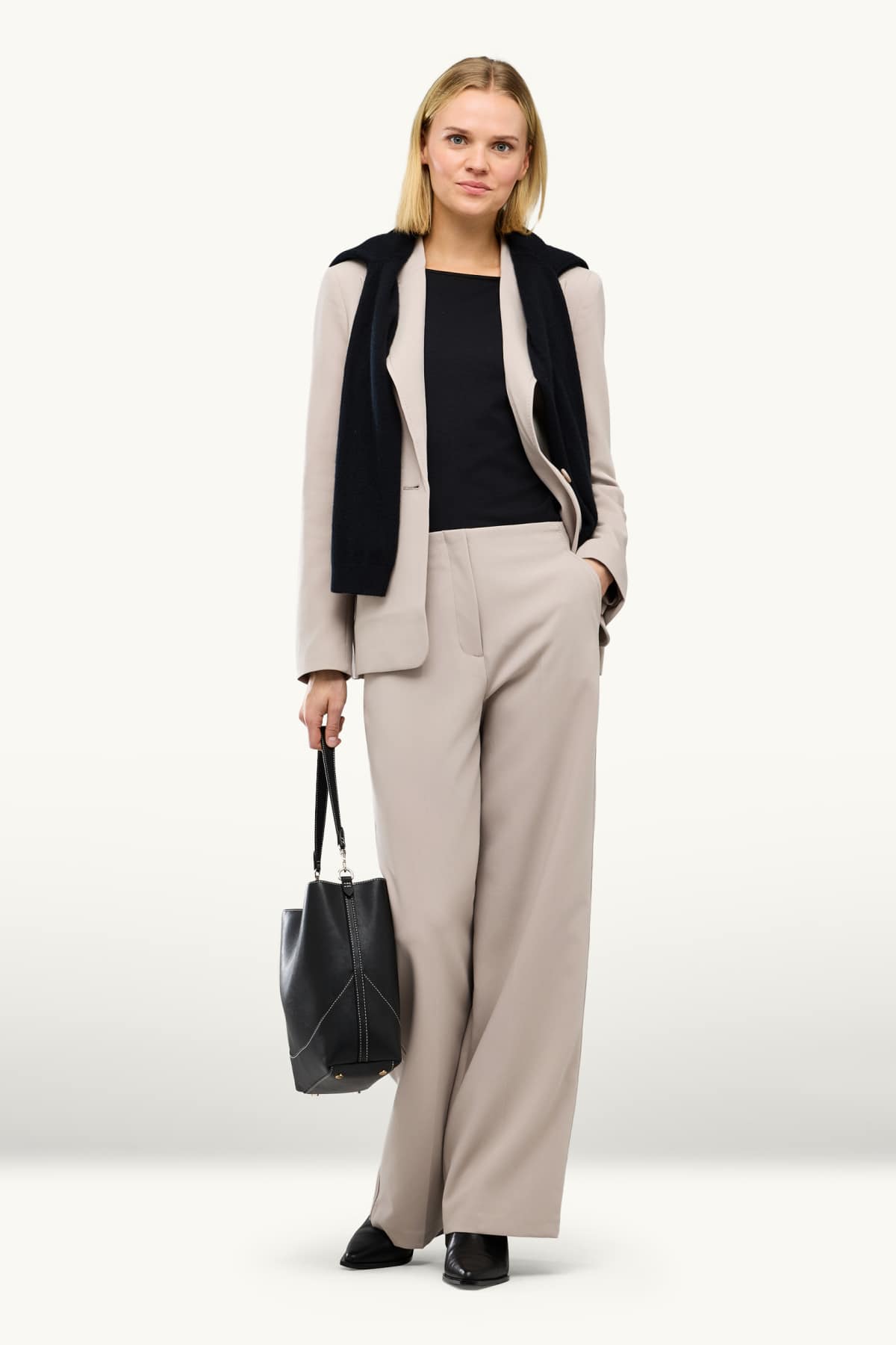 Business blazer - fitted - sand-coloured