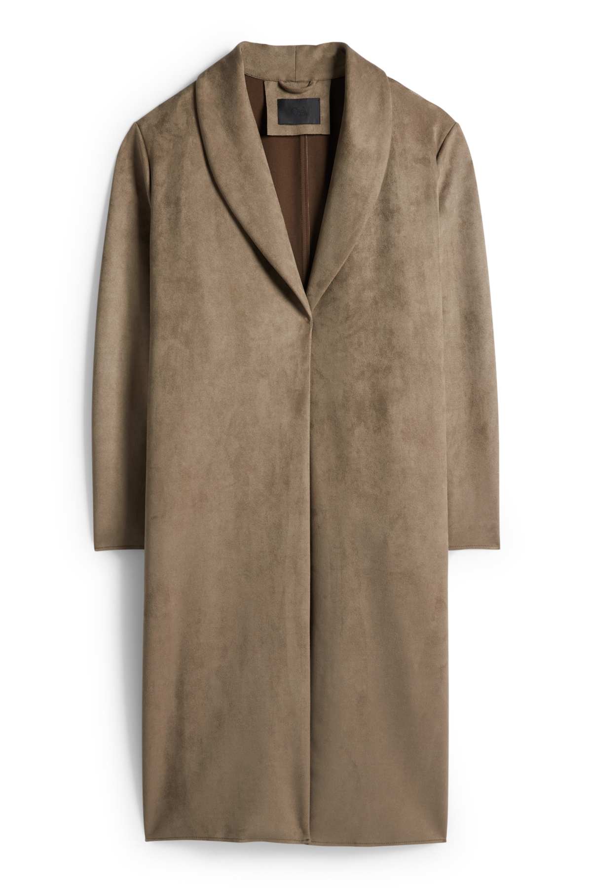 Coat - faux suede - brown