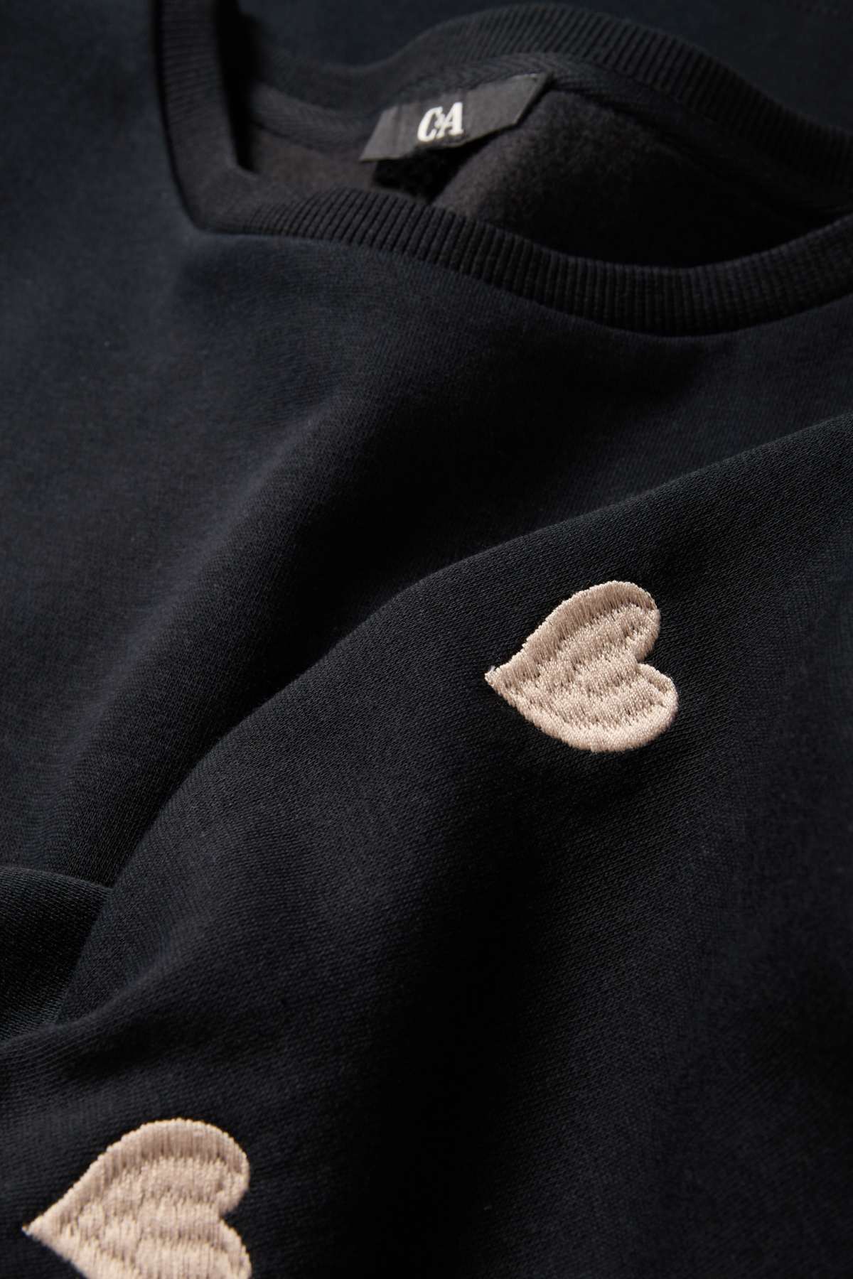 Sweatshirt dress - straight fit - black