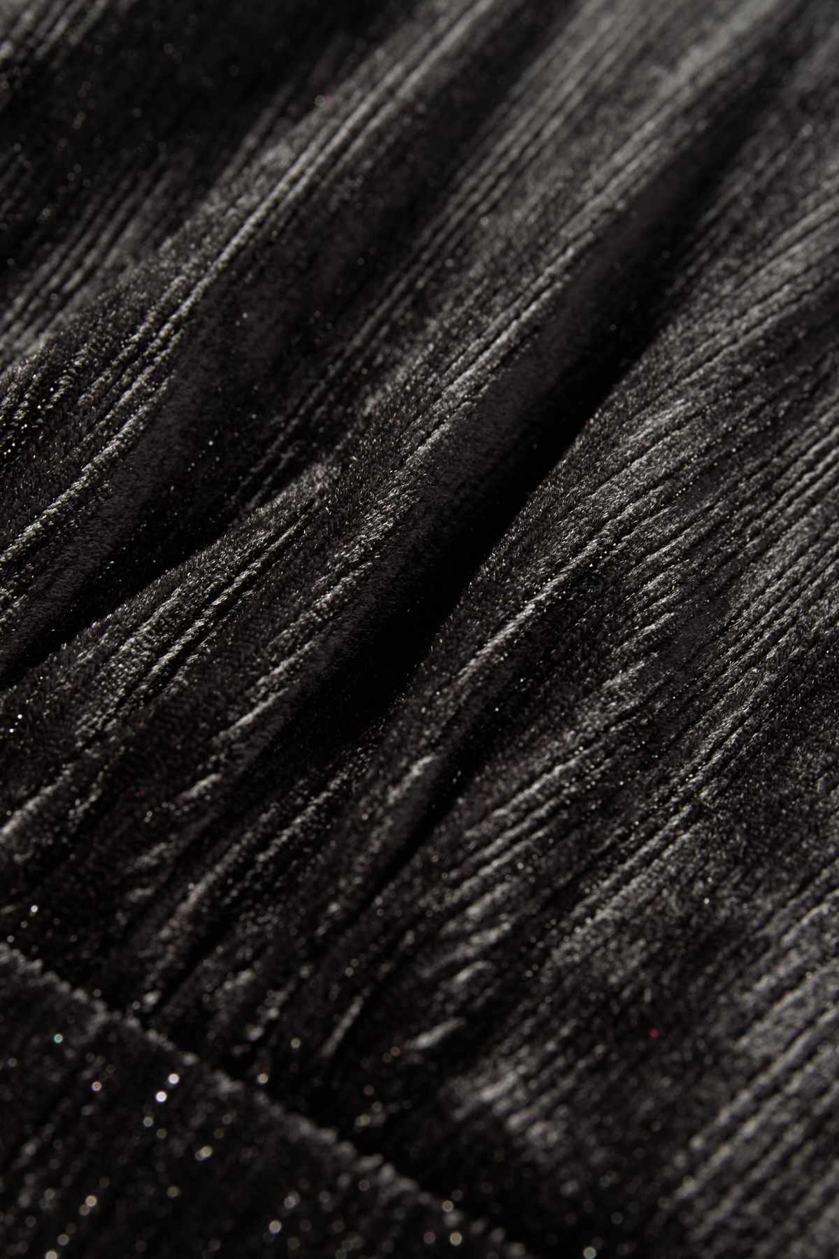 Velvet wrap dress - straight fit - black