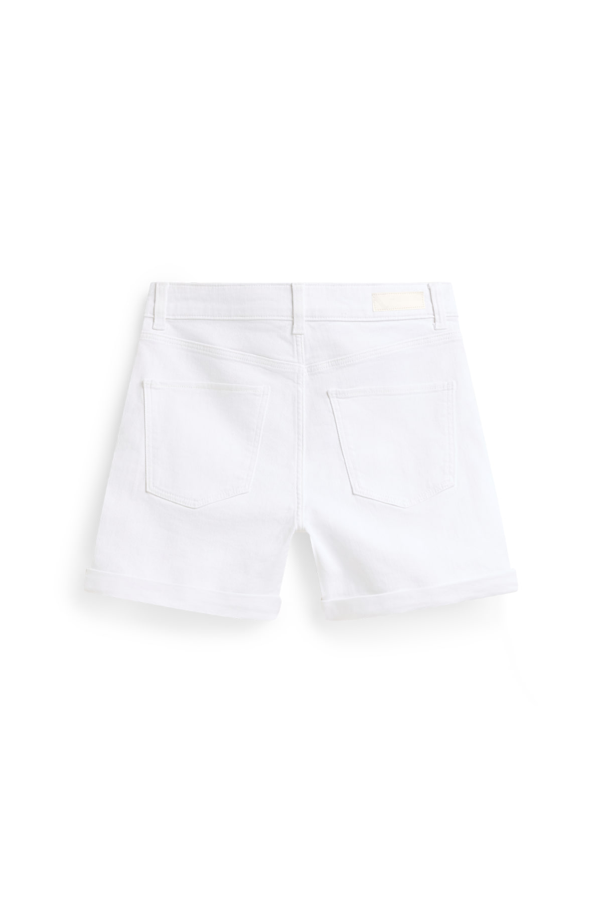 Denim shorts - mid-rise waist - white