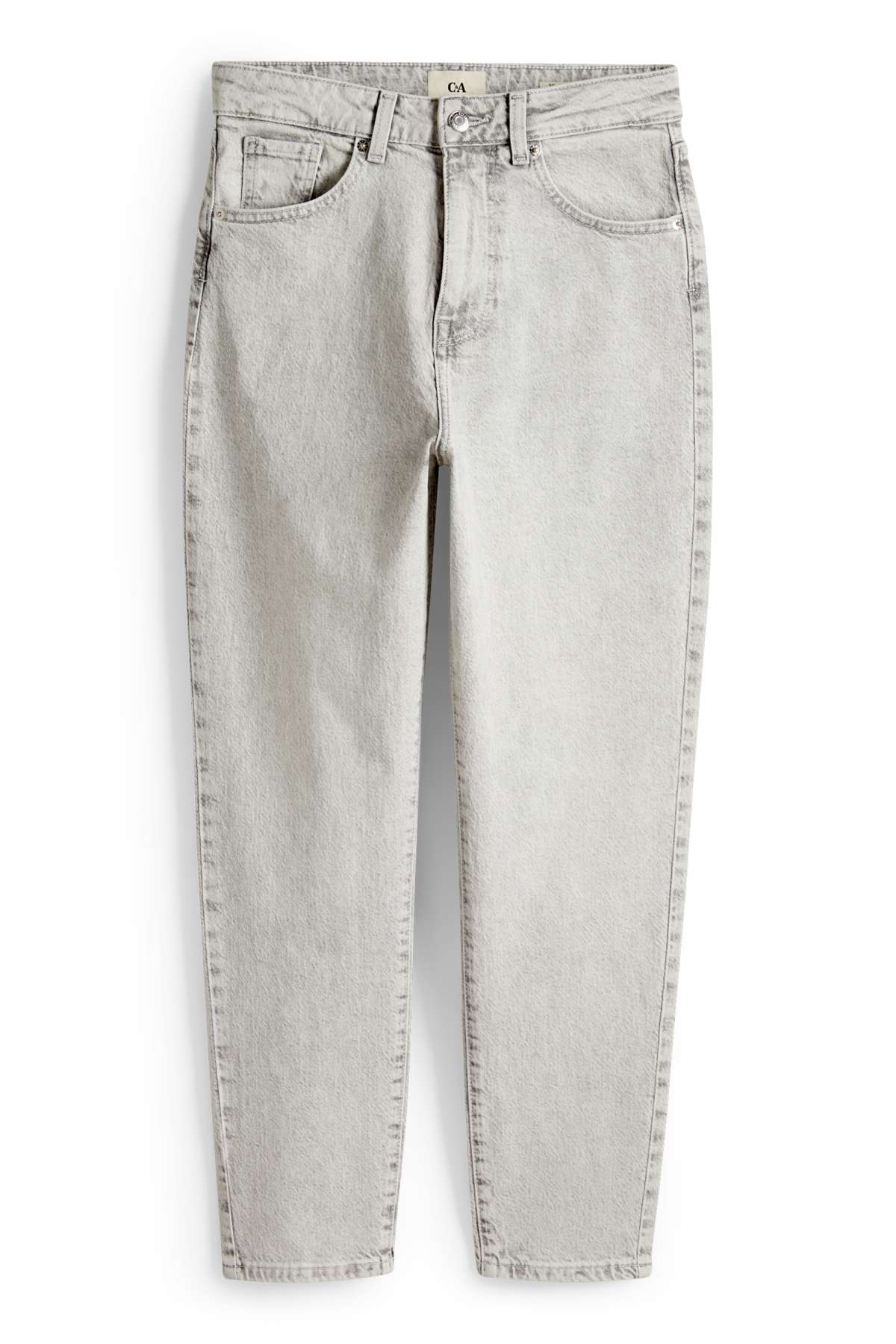 Mom jeans - high waist - LYCRA® - denim-light gray