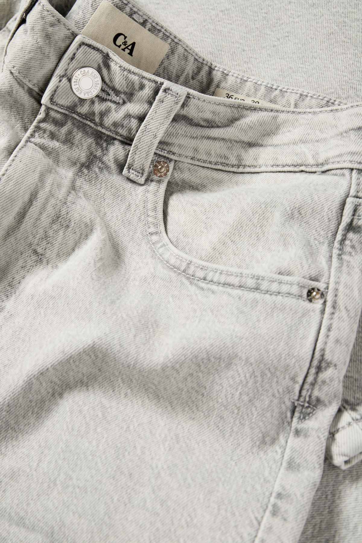 Mom jeans - high waist - LYCRA® - denim-light gray