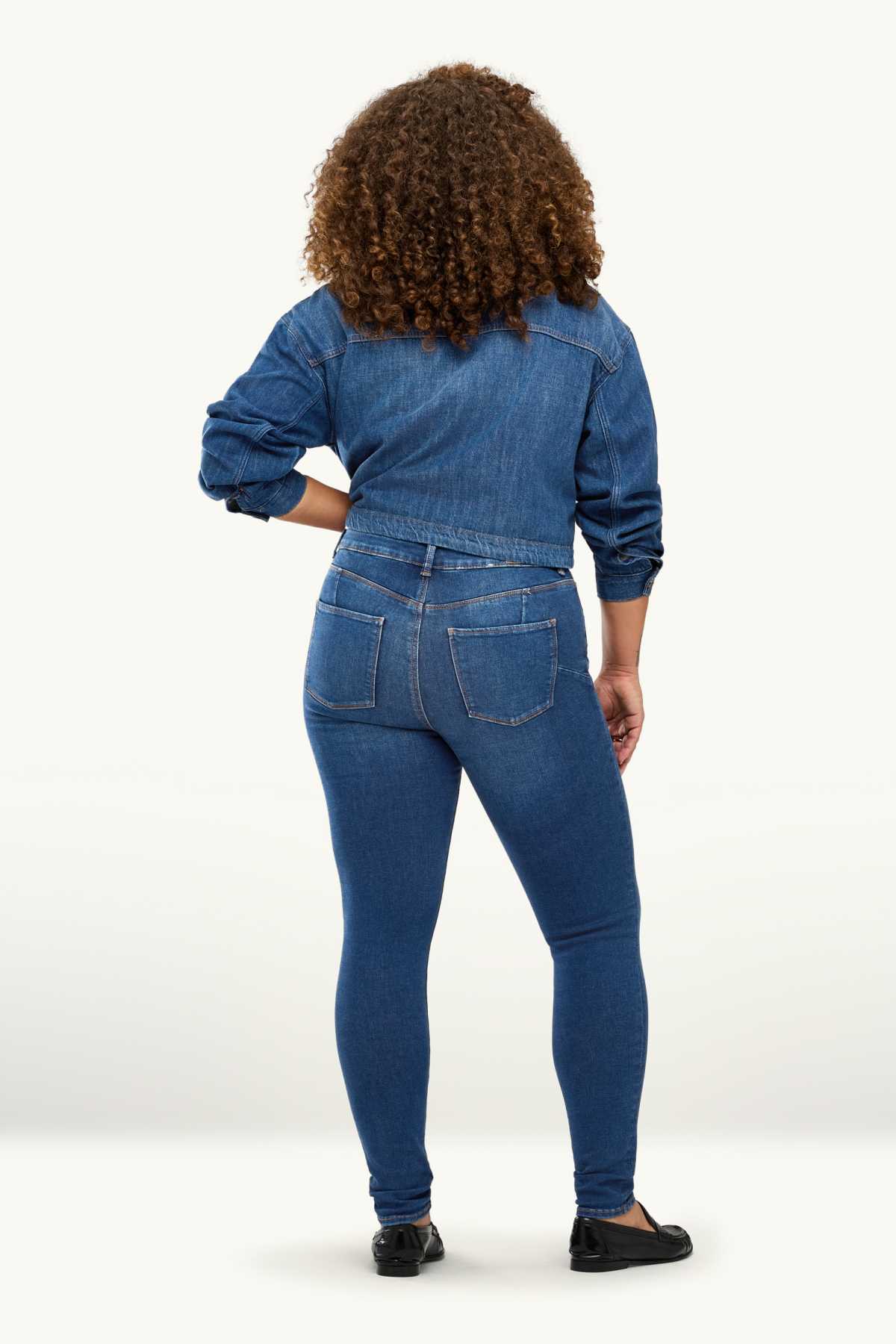 Skinny jeans - mid-rise waist - shaping jeans - LYCRA® - blue denim
