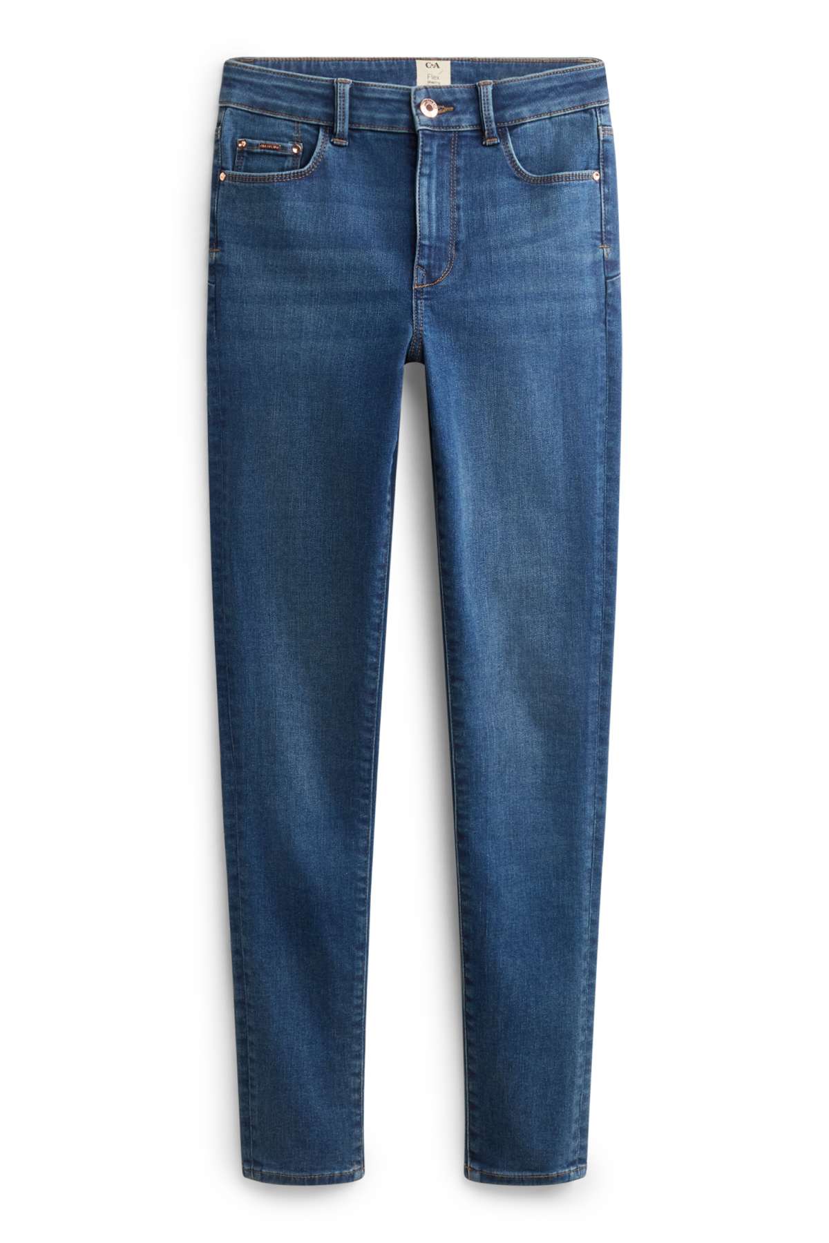 Skinny jeans - mid-rise waist - shaping jeans - LYCRA® - blue denim