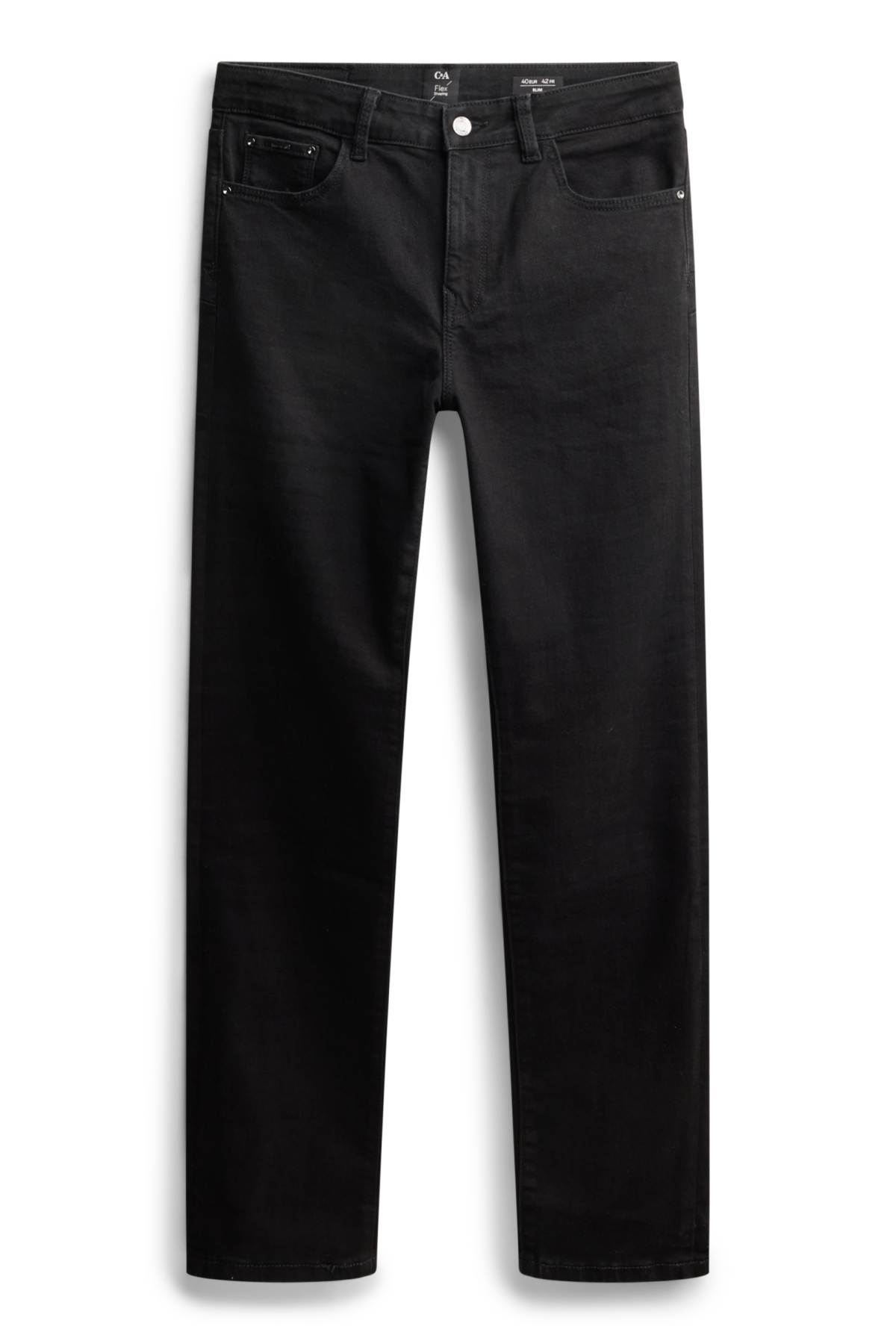 Slim jeans - mid-rise waist - shaping jeans - black