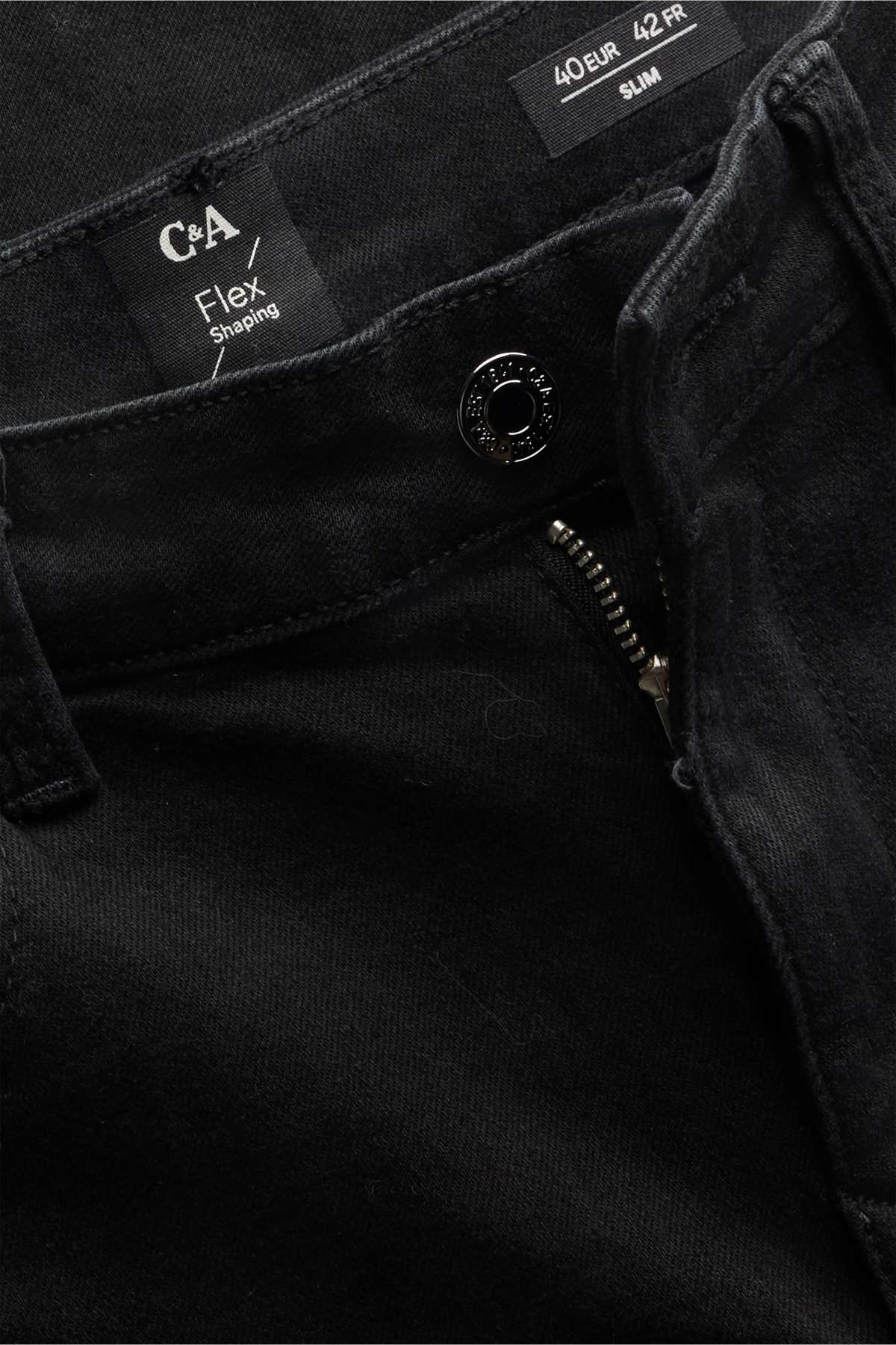 Slim jeans - mid-rise waist - shaping jeans - black