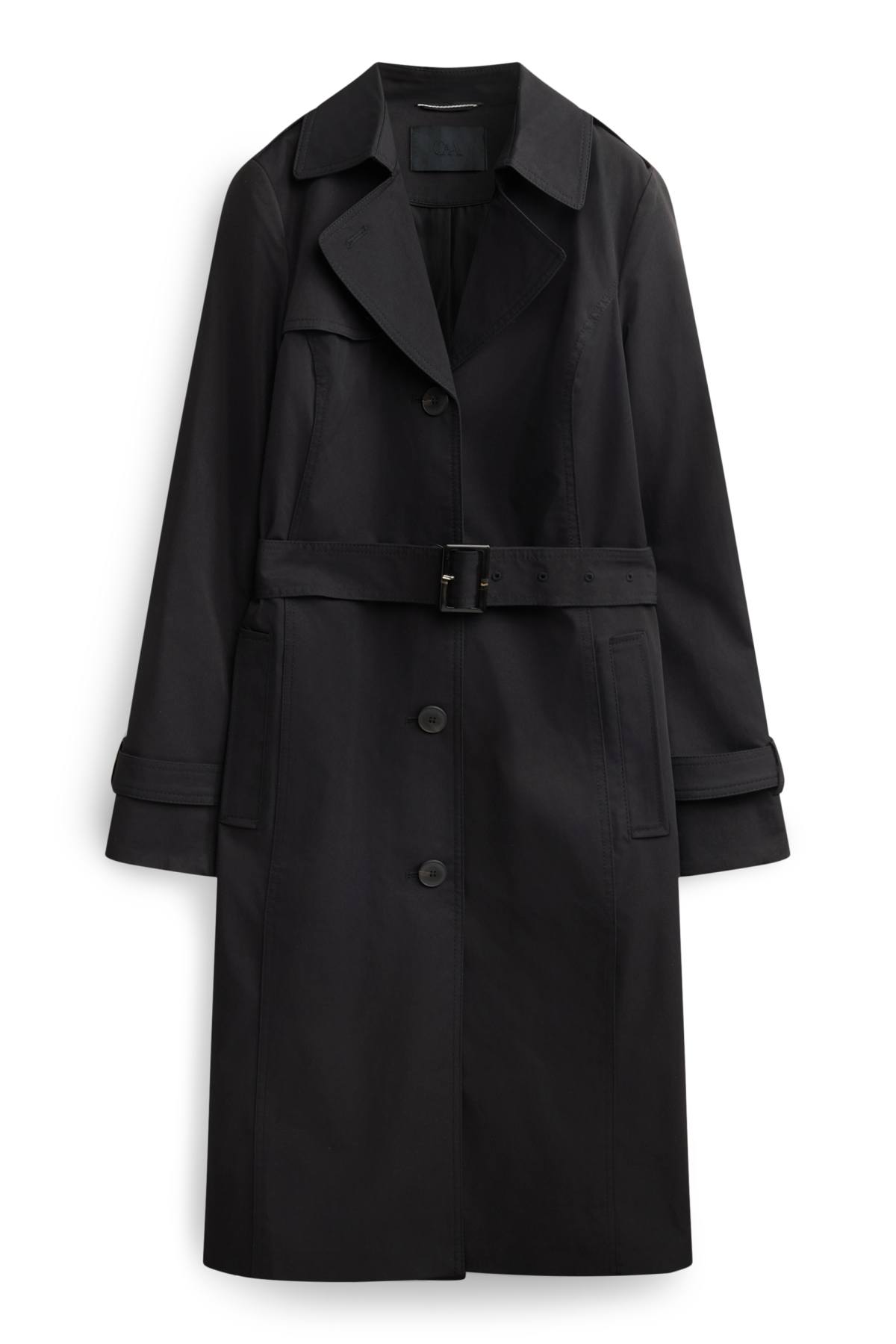Trench coat - water-repellent - black