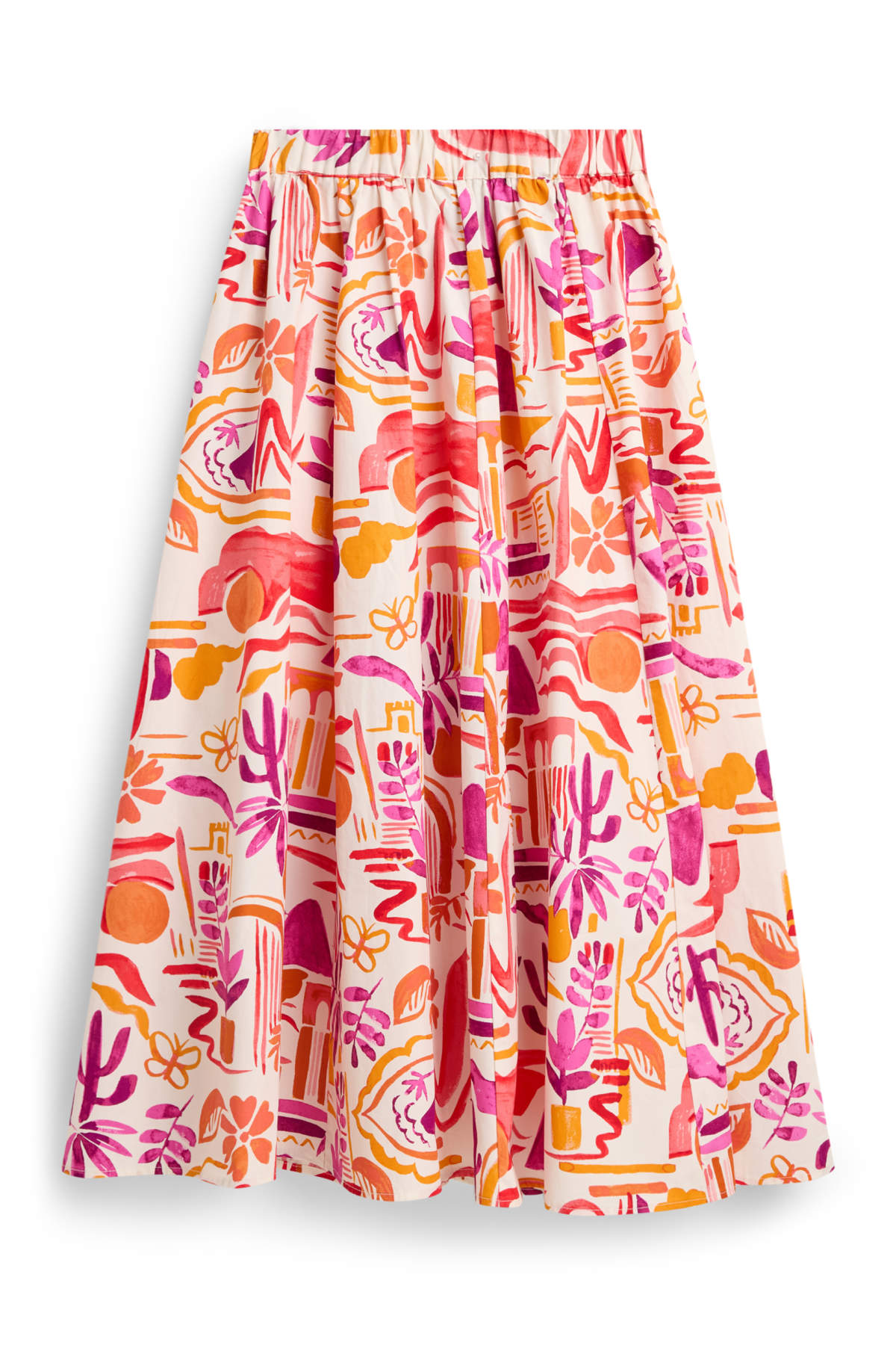 Skirt - patterned - red / cremewhite