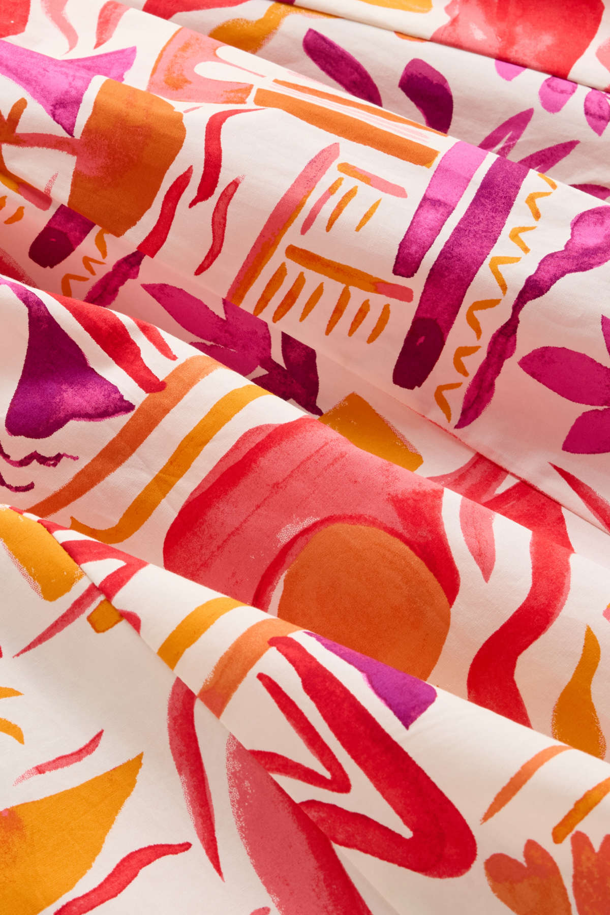 Skirt - patterned - red / cremewhite