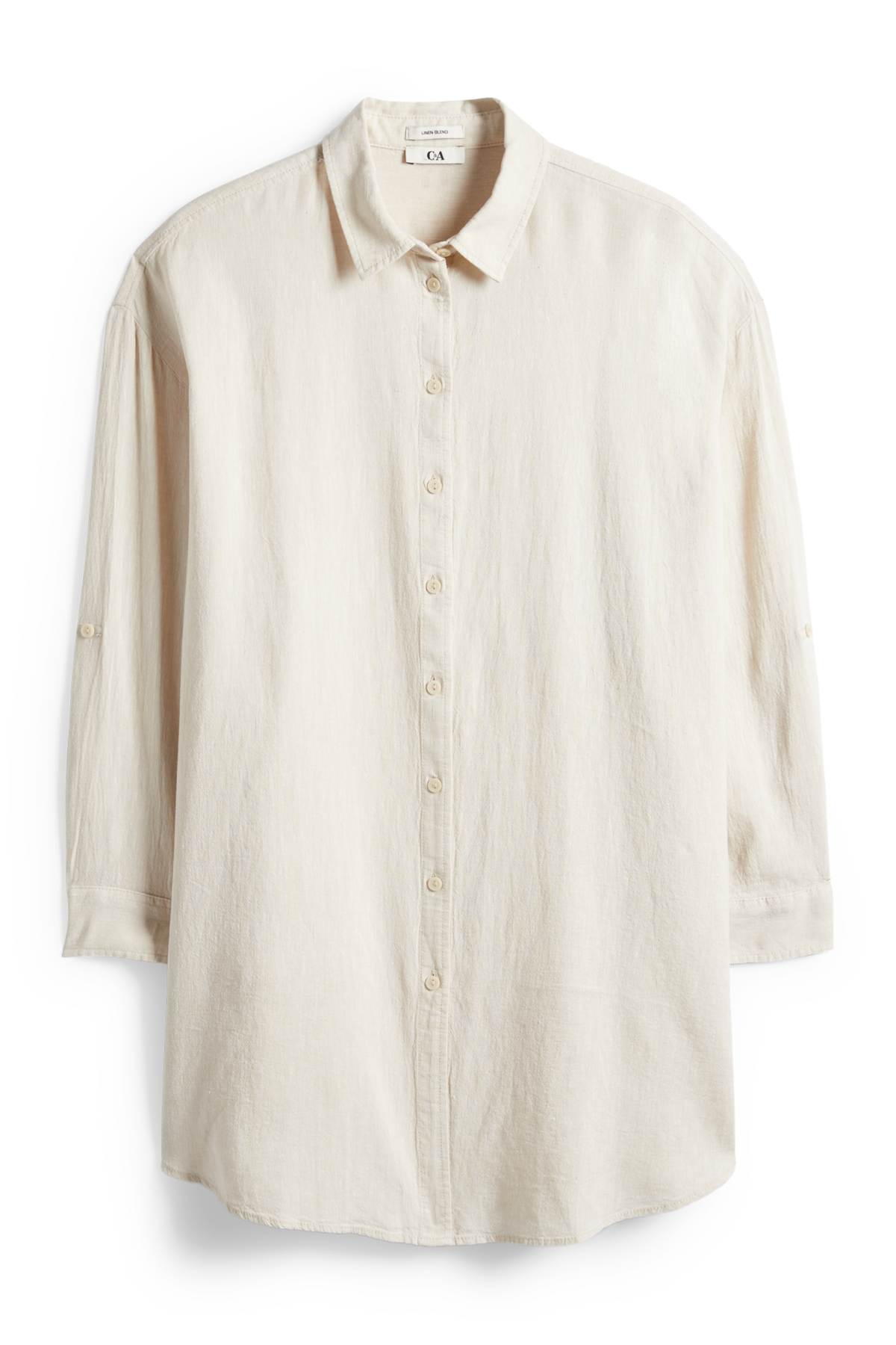 Shirt blouse - linen blend - beige