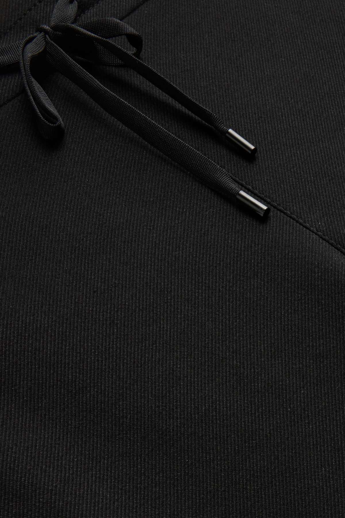 Cloth trousers - mid-rise waist - tapered fit - black