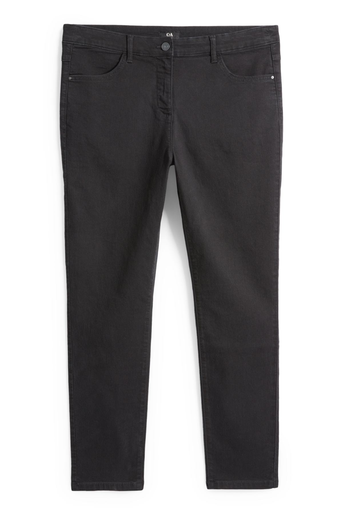 Slim jeans - mid-rise waist - black