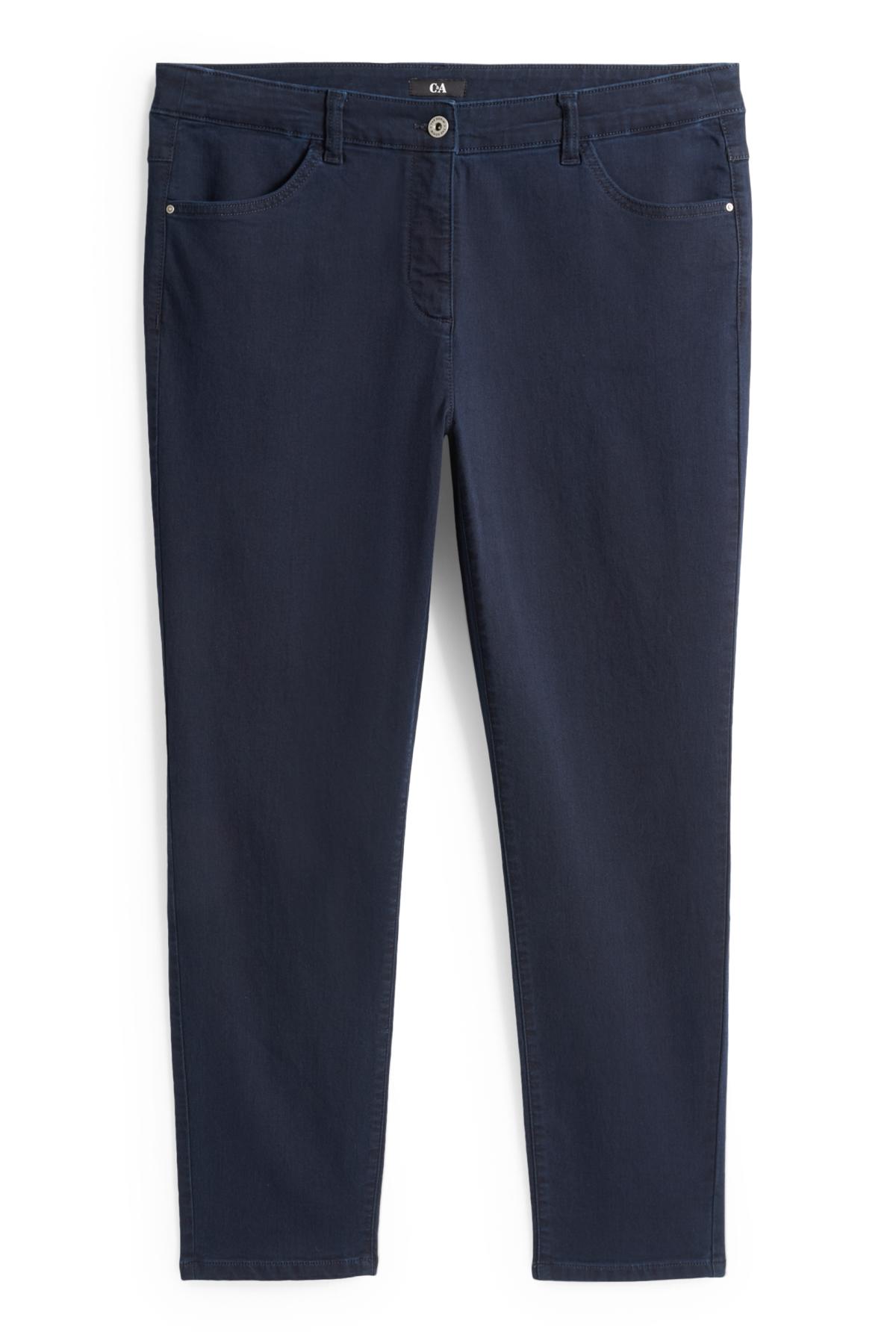 Slim jeans - mid-rise waist - dark blue