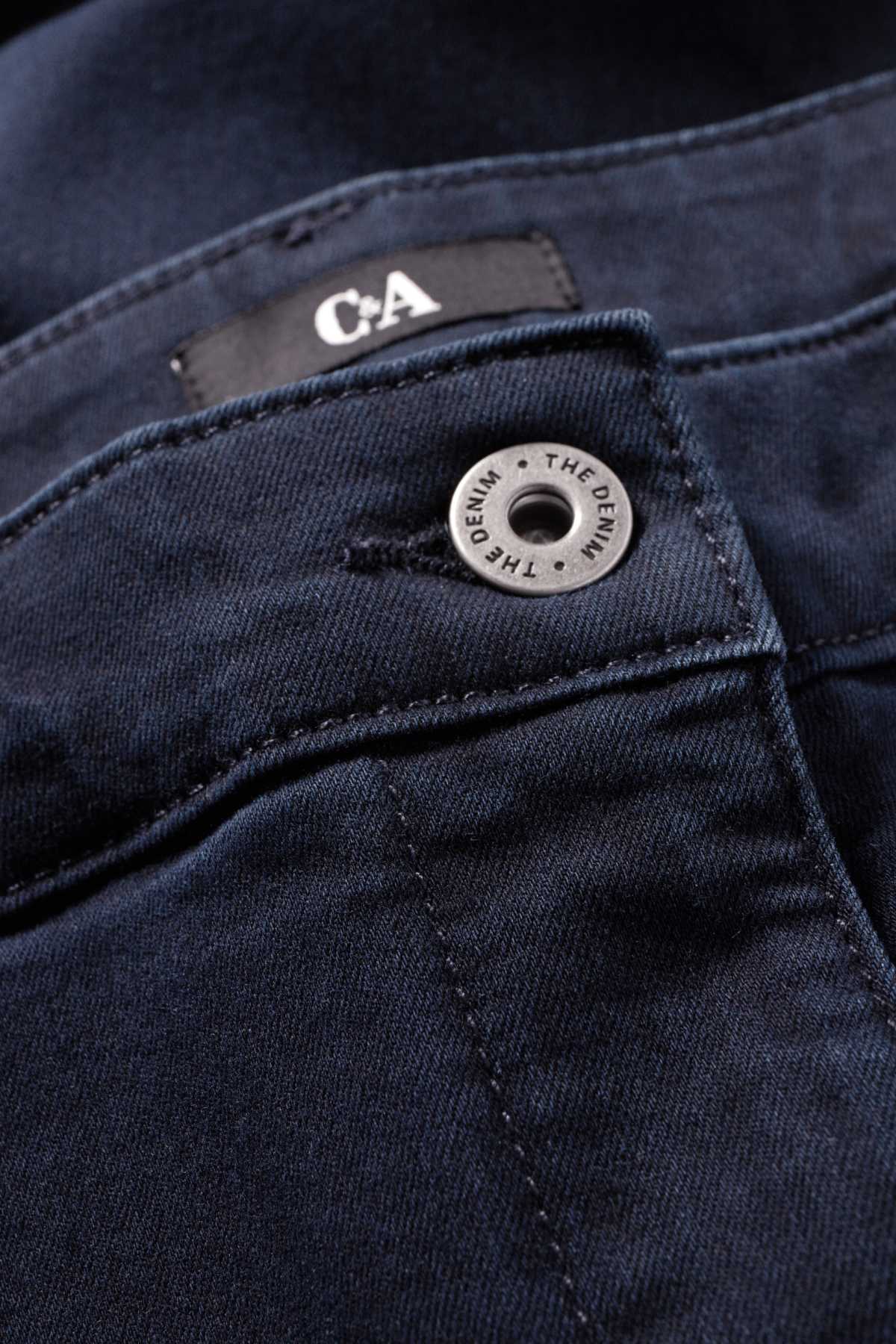 Slim jeans - mid-rise waist - dark blue