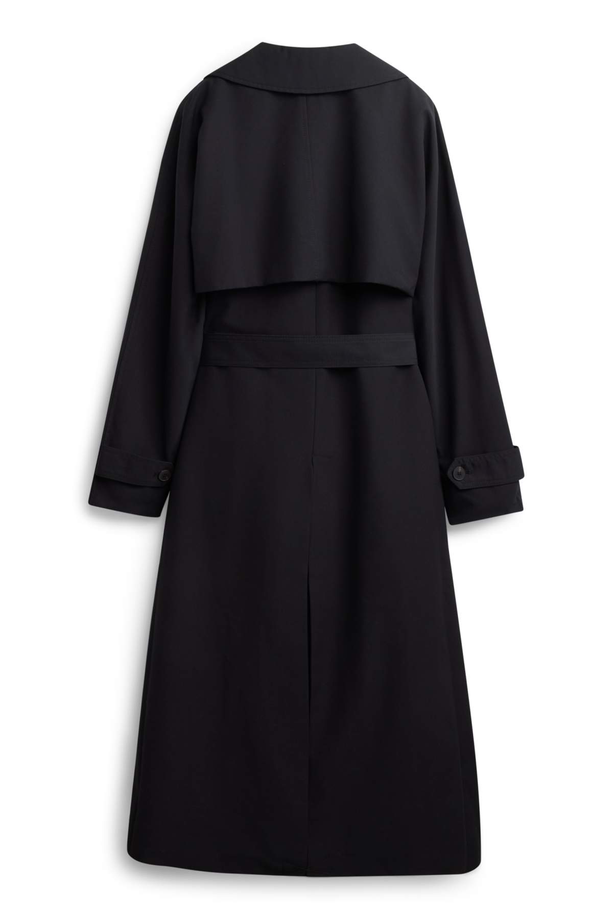 Trench coat with belt - black