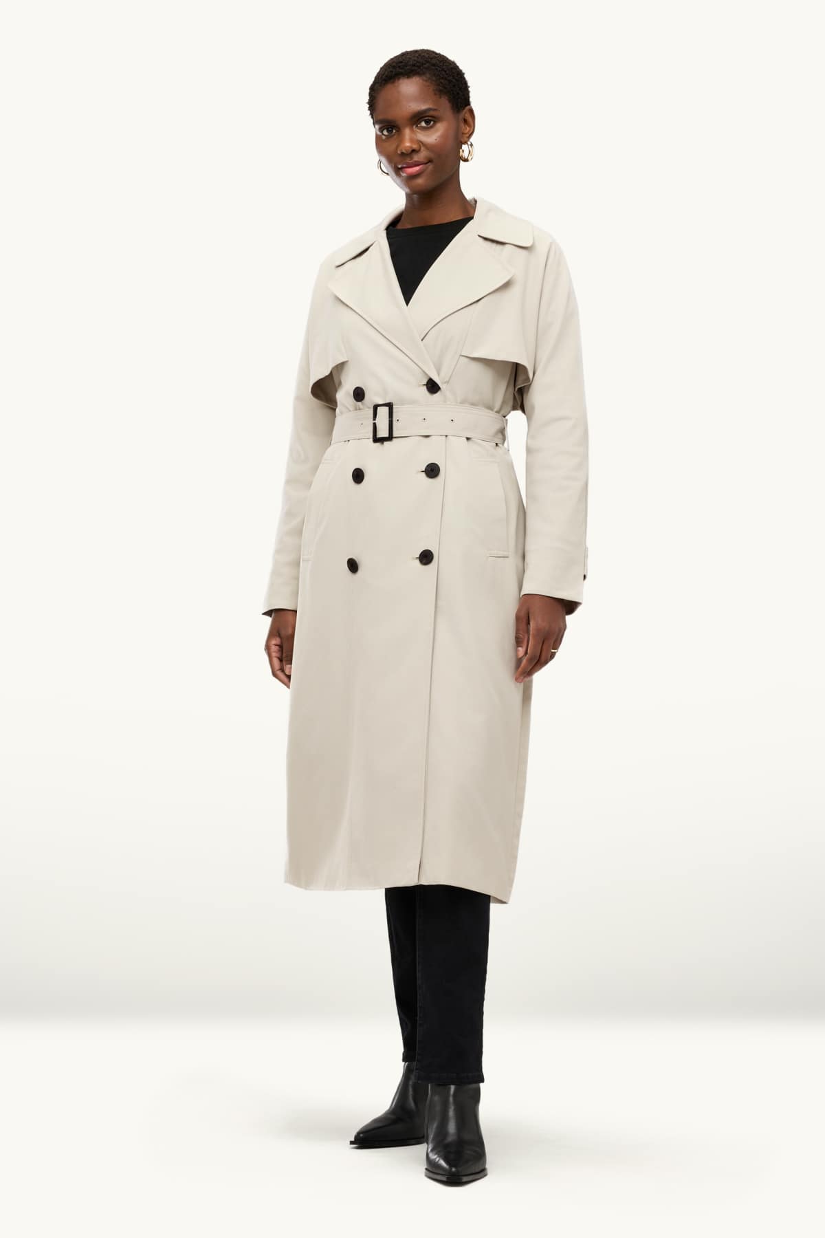 Trench coat with belt - cremewhite