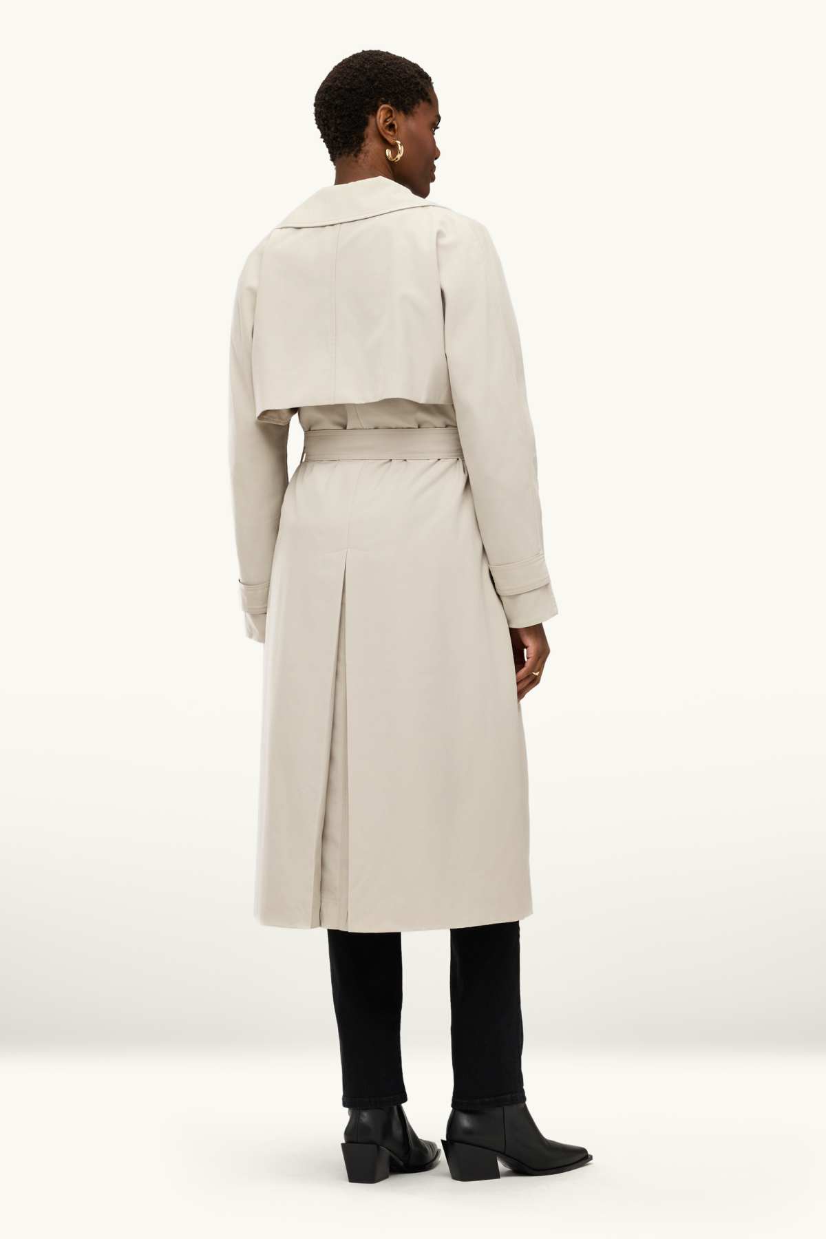 Trench coat with belt - cremewhite
