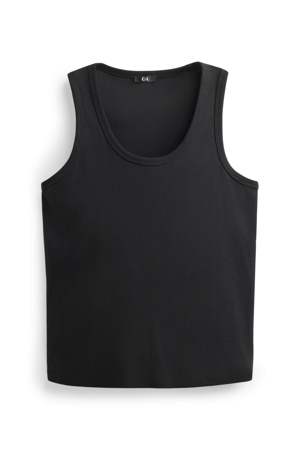 Top - ribbed - black