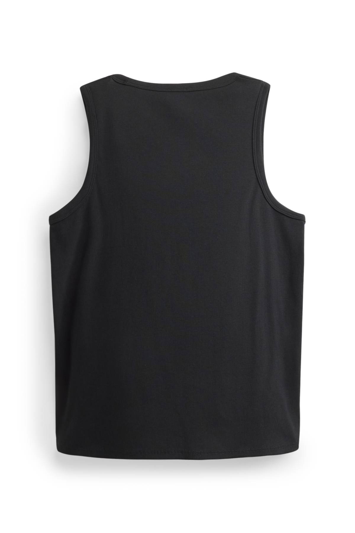 Top - ribbed - black
