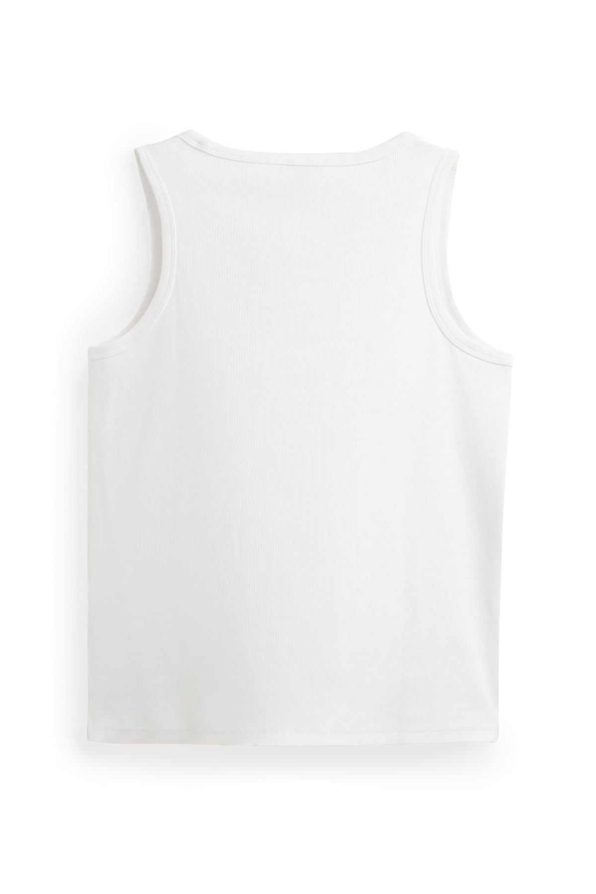 Top - ribbed - white