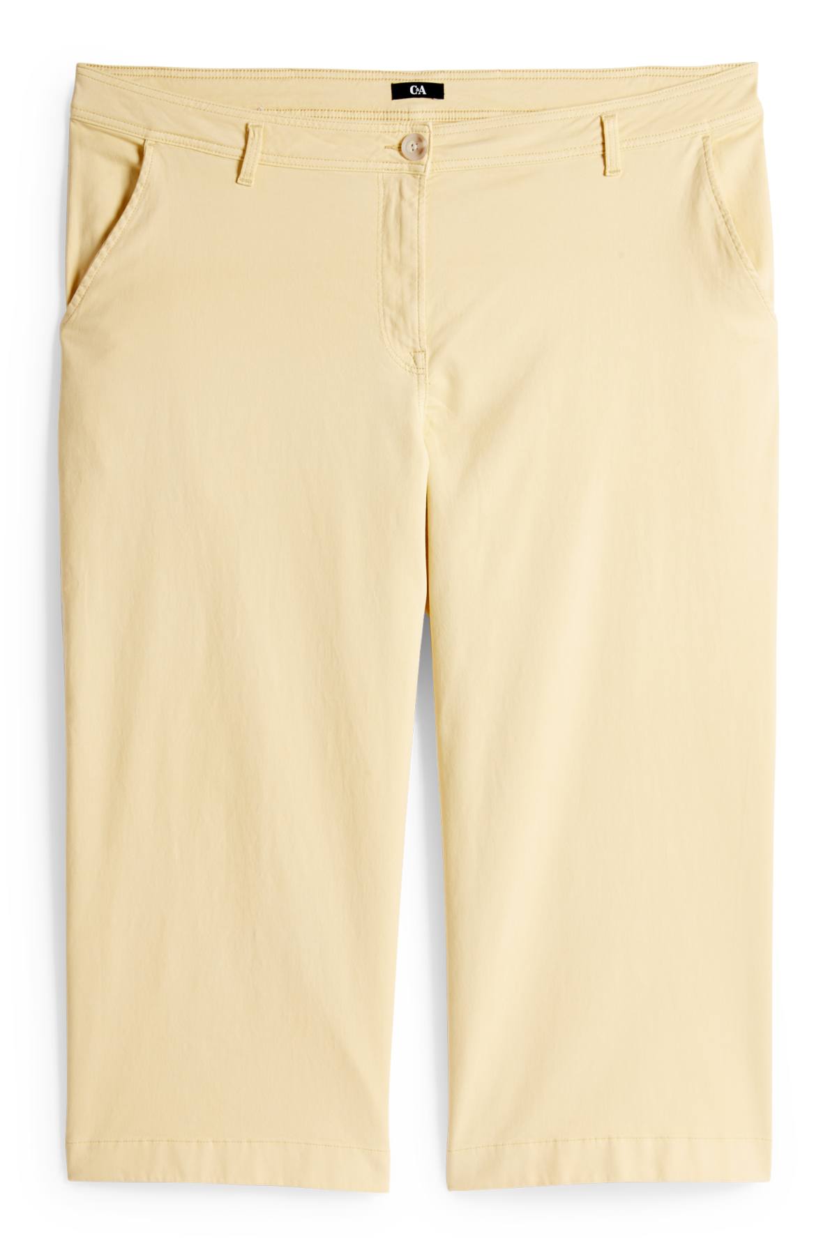 Cloth trousers - high waist - wide leg - yellow
