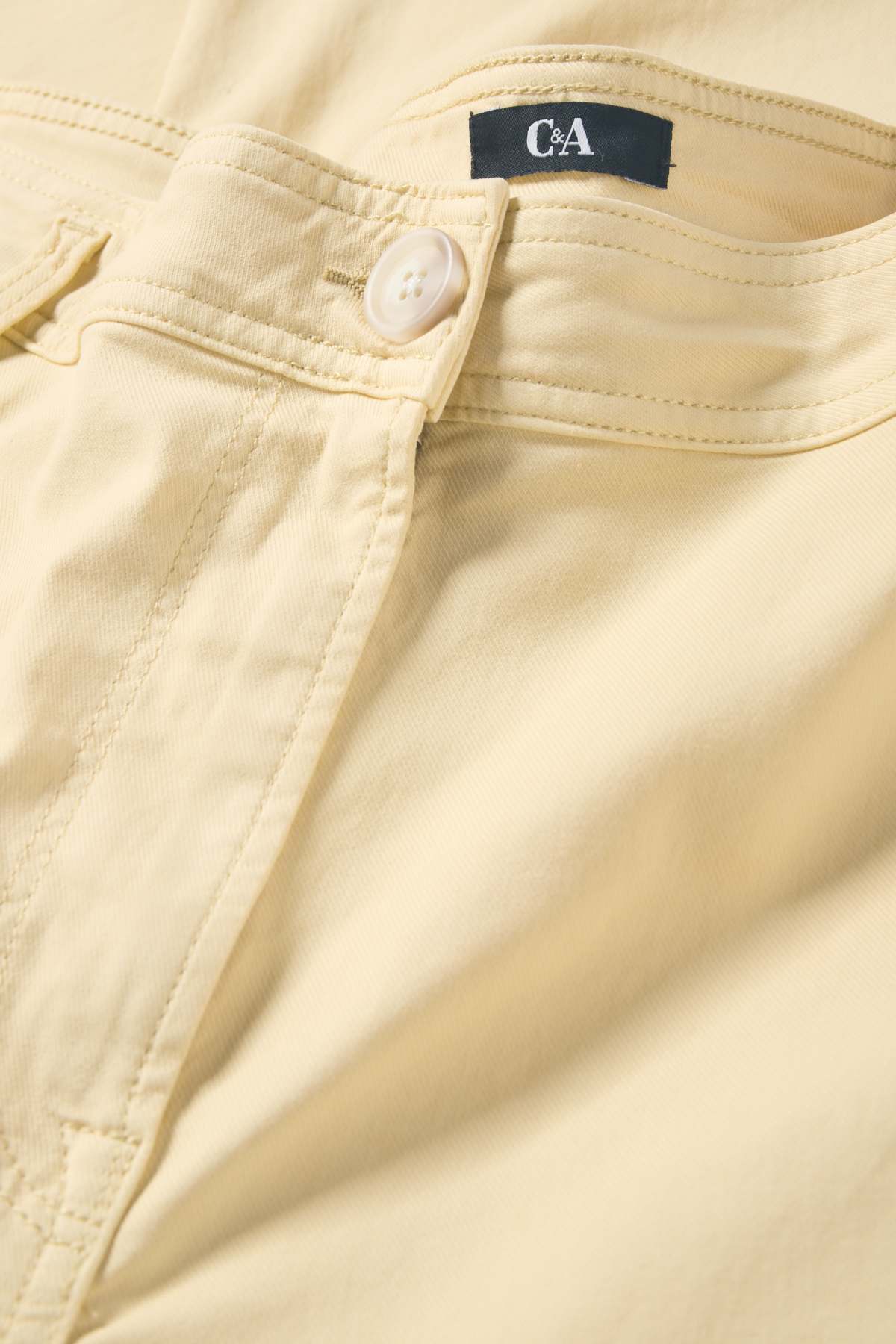 Cloth trousers - high waist - wide leg - yellow