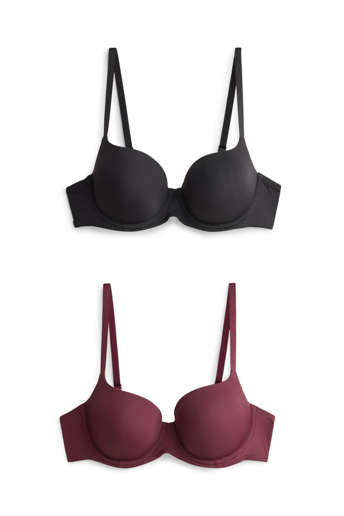 Multipack of 2 - underwire bra - FULL COVERAGE - padded - bordeaux / black