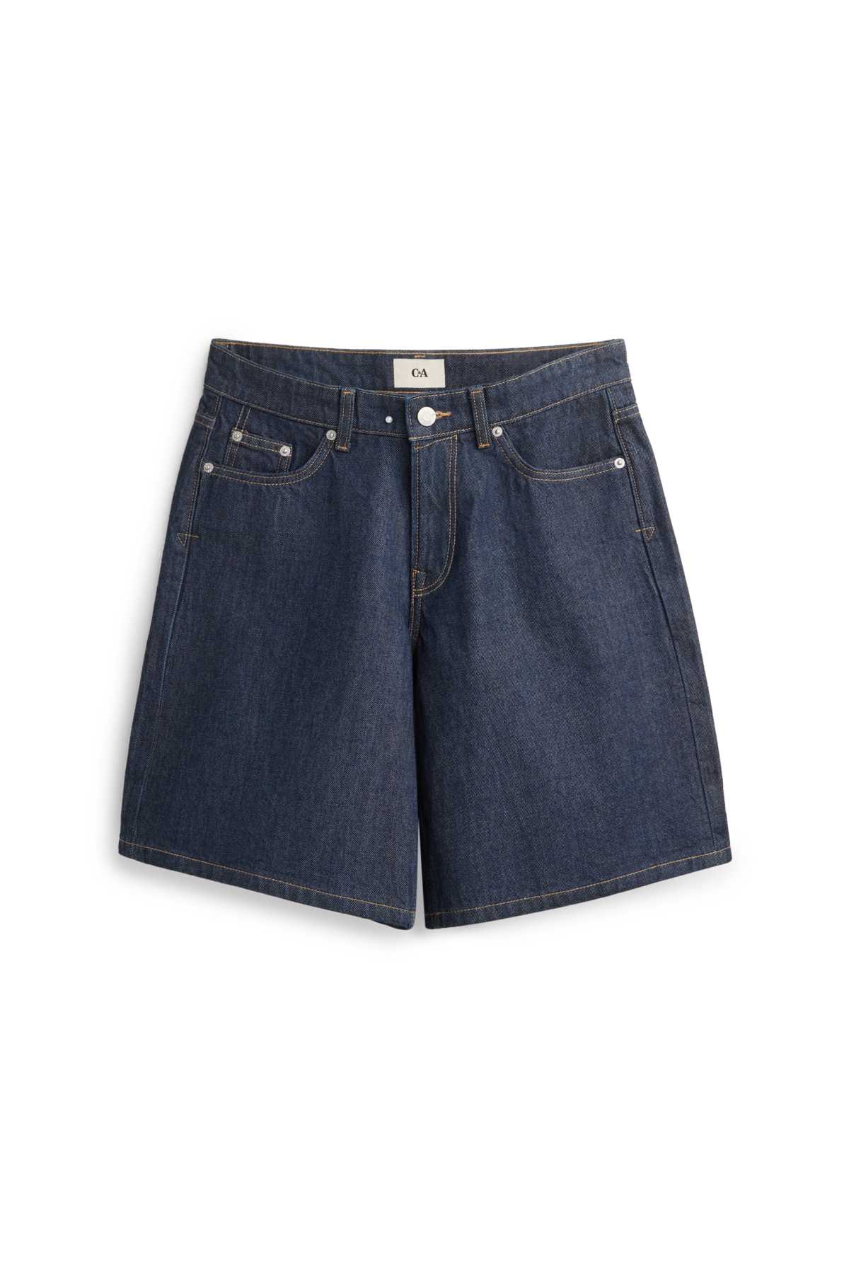 Denim Bermuda shorts - low-rise waist - dark blue
