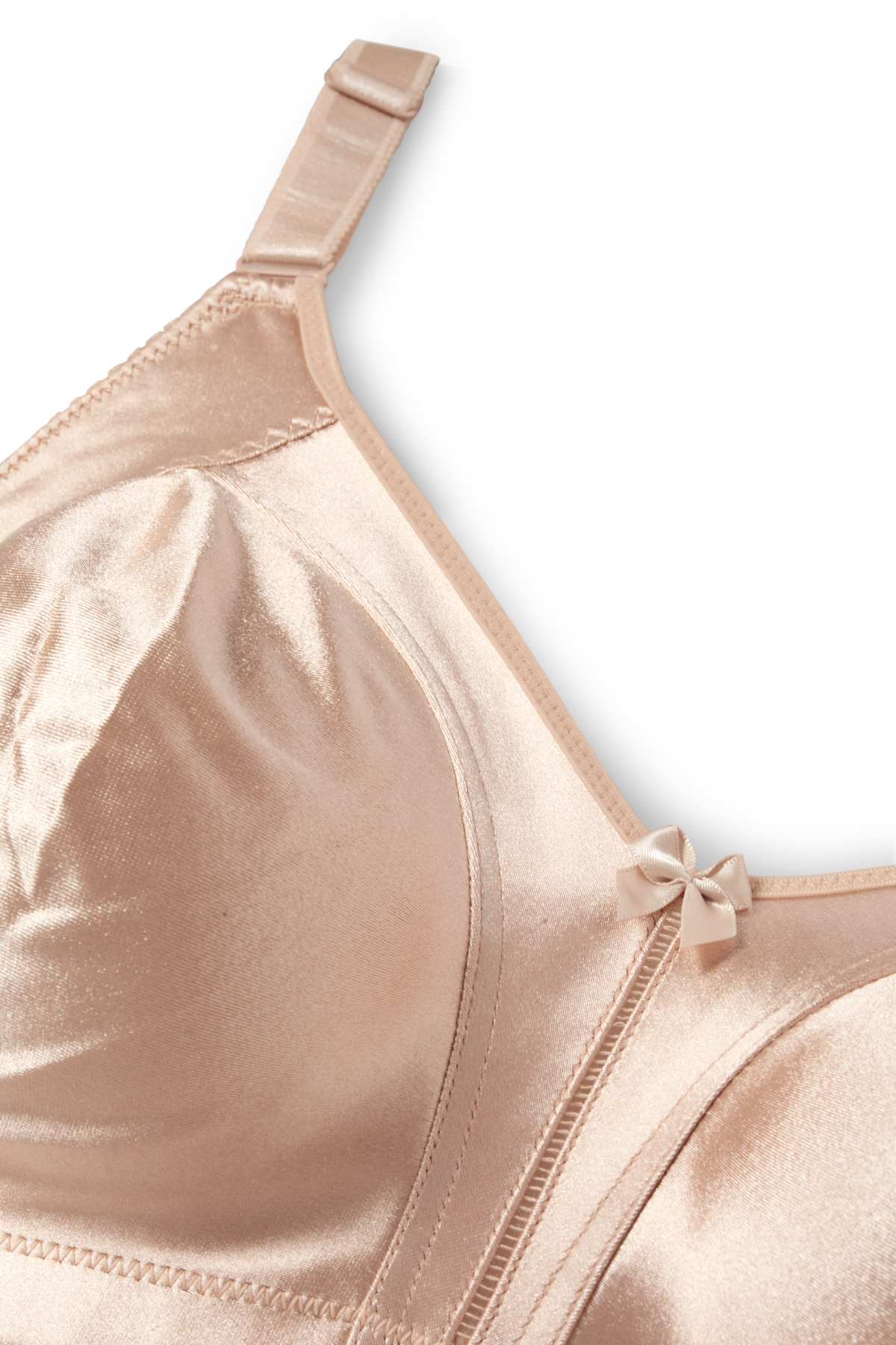 Non-wired minimiser bra - shiny - beige