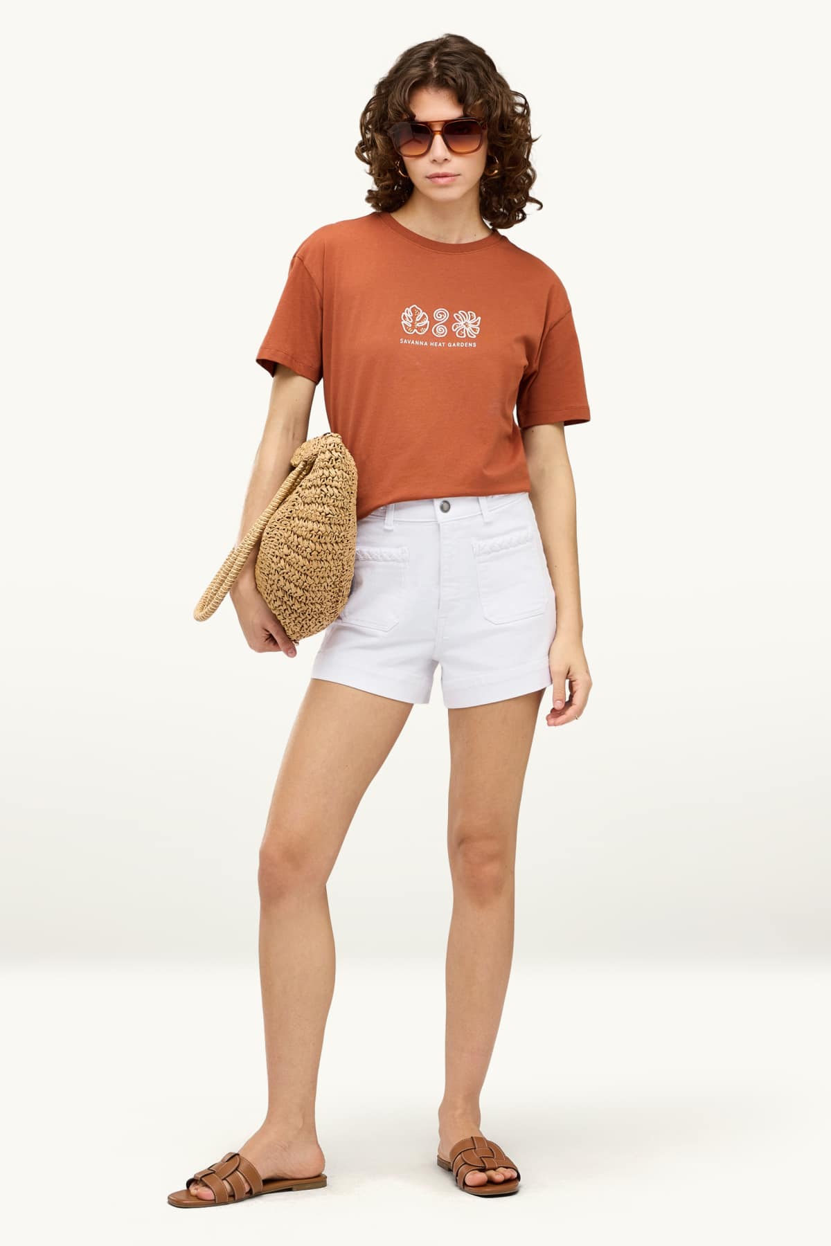 Mom shorts - high waist - white