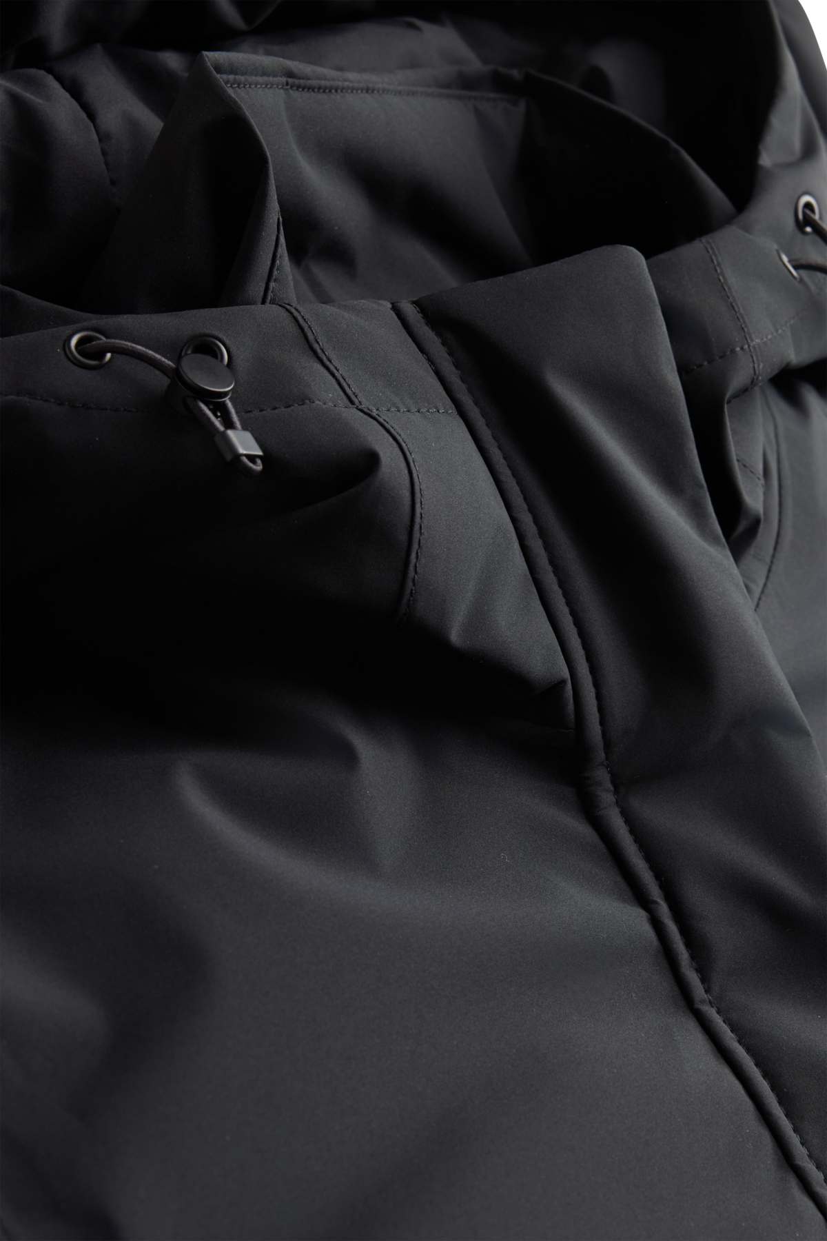 Outdoor coat with hood - lined - waterproof - black