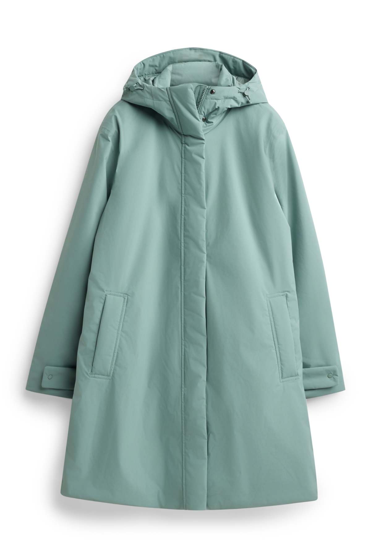 Outdoor coat with hood - lined - waterproof - mint green