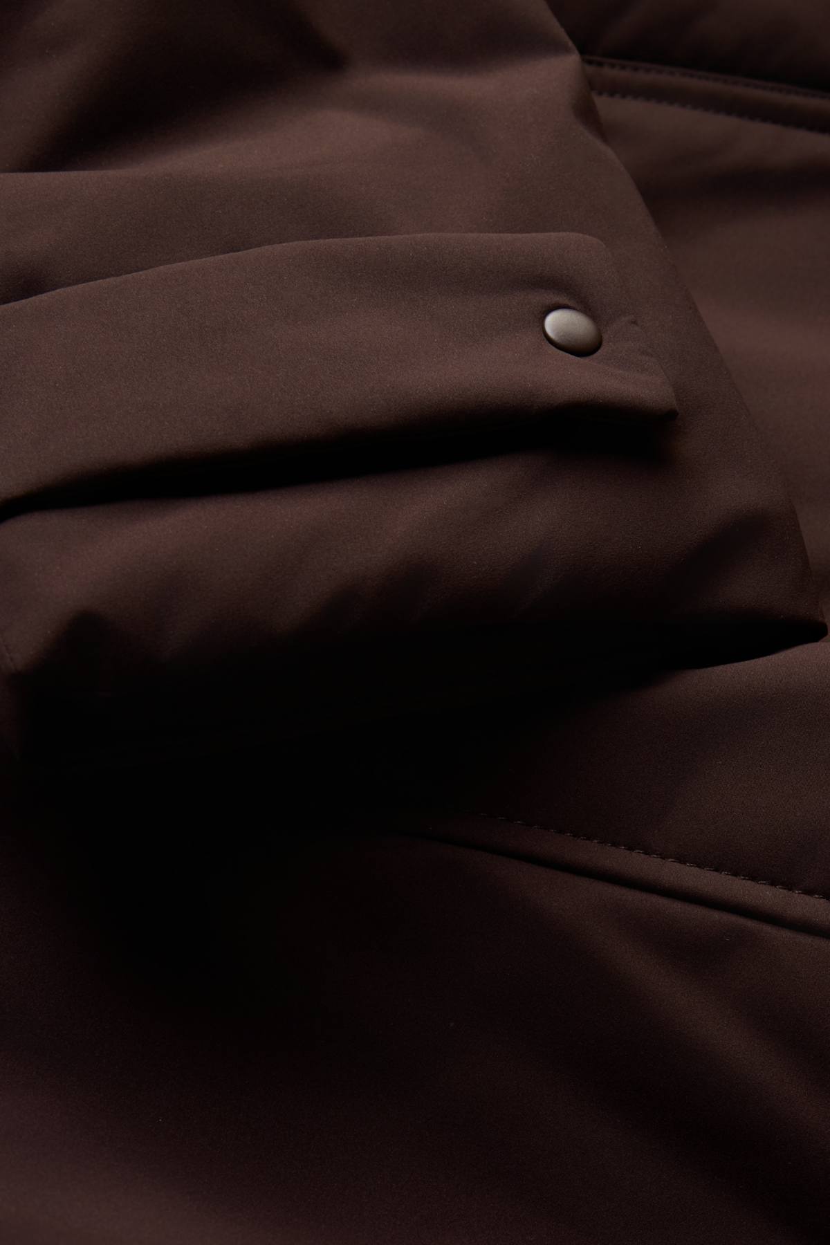 Outdoor coat with hood - lined - waterproof - dark brown