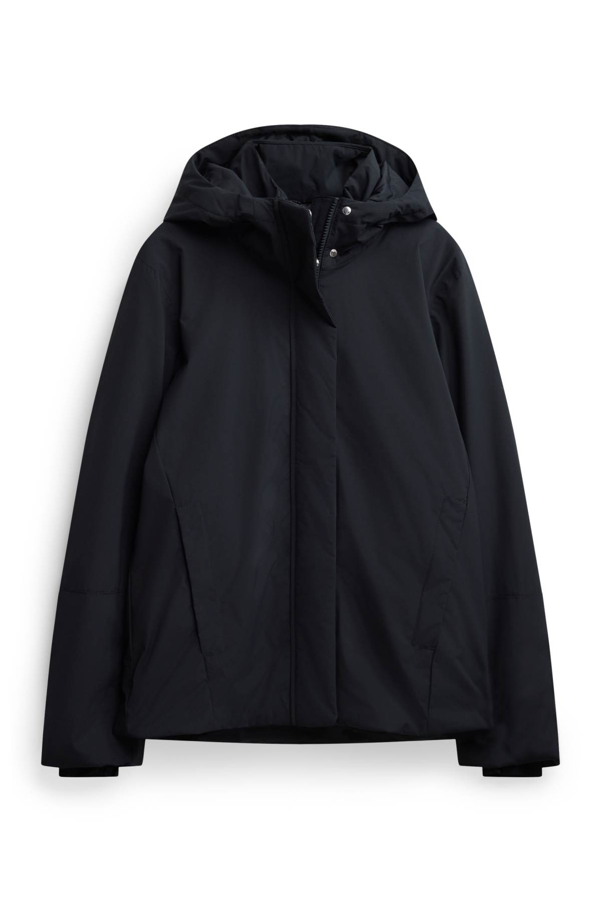Technical jacket with hood - lined - waterproof - black