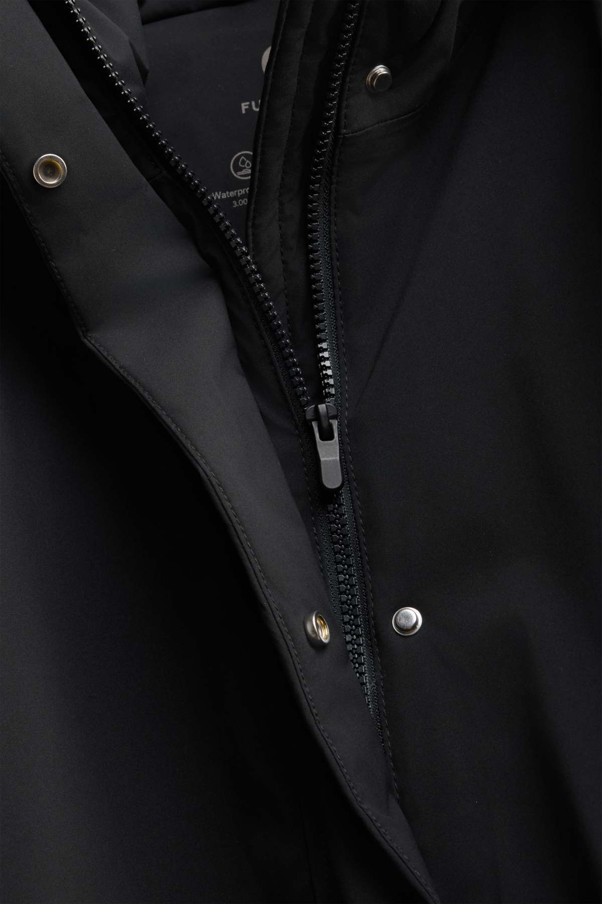 Technical jacket with hood - lined - waterproof - black